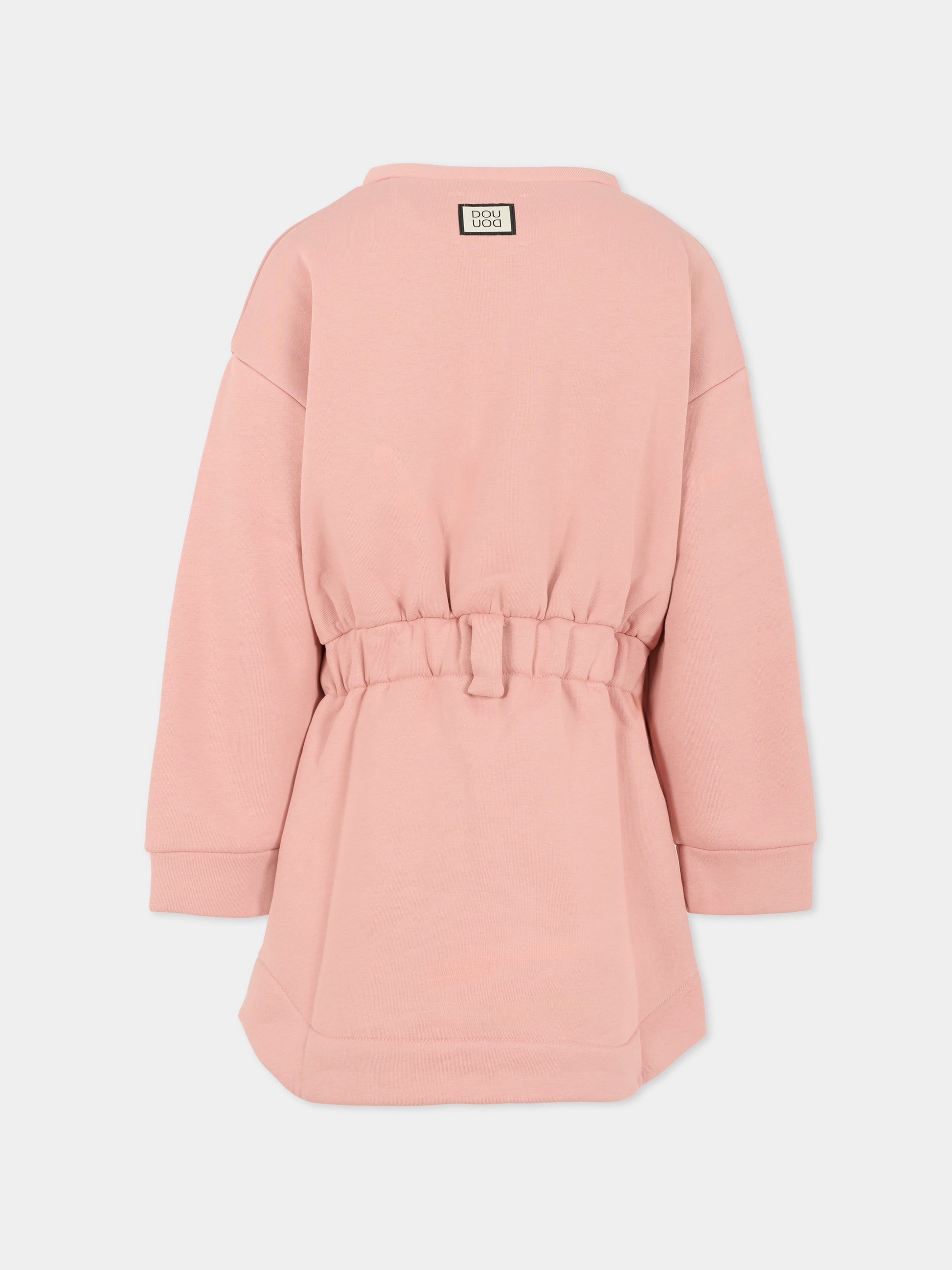 Vestito rosa per bambina con fiocco,Douuod Kids,DX1A50 Z2502 50R