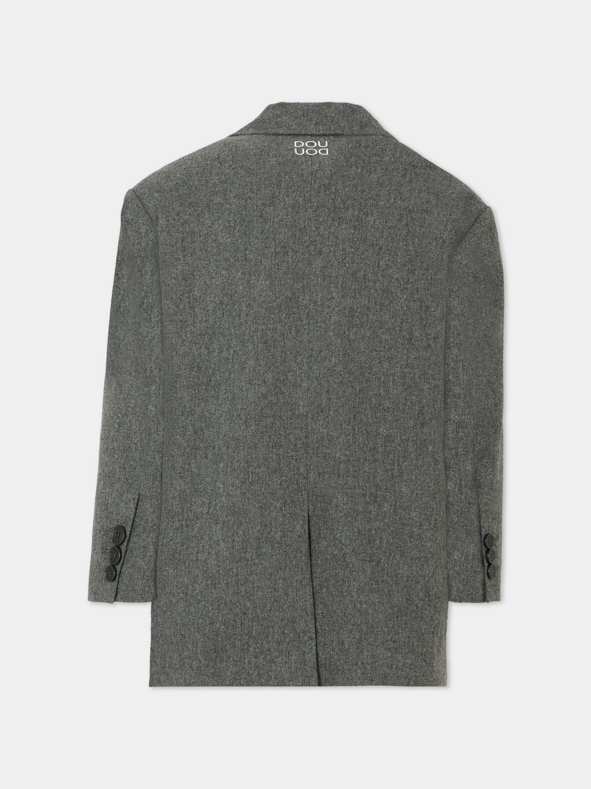 Giacca grigia per bambina con logo bianco,Douuod Kids,DX2P14 I0296 808