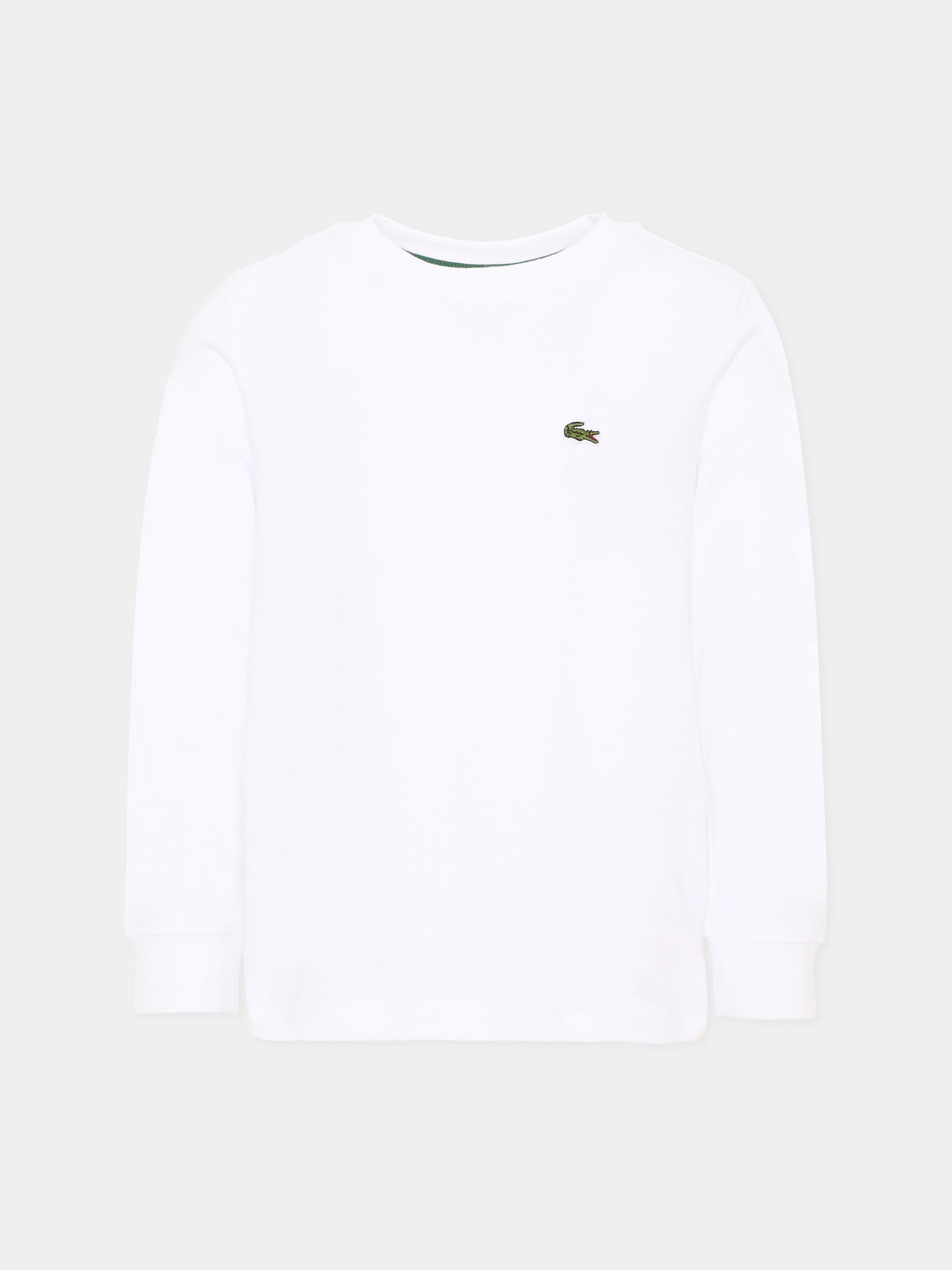 T-shirt bianca per bambini con logo,Lacoste,7112 W8L