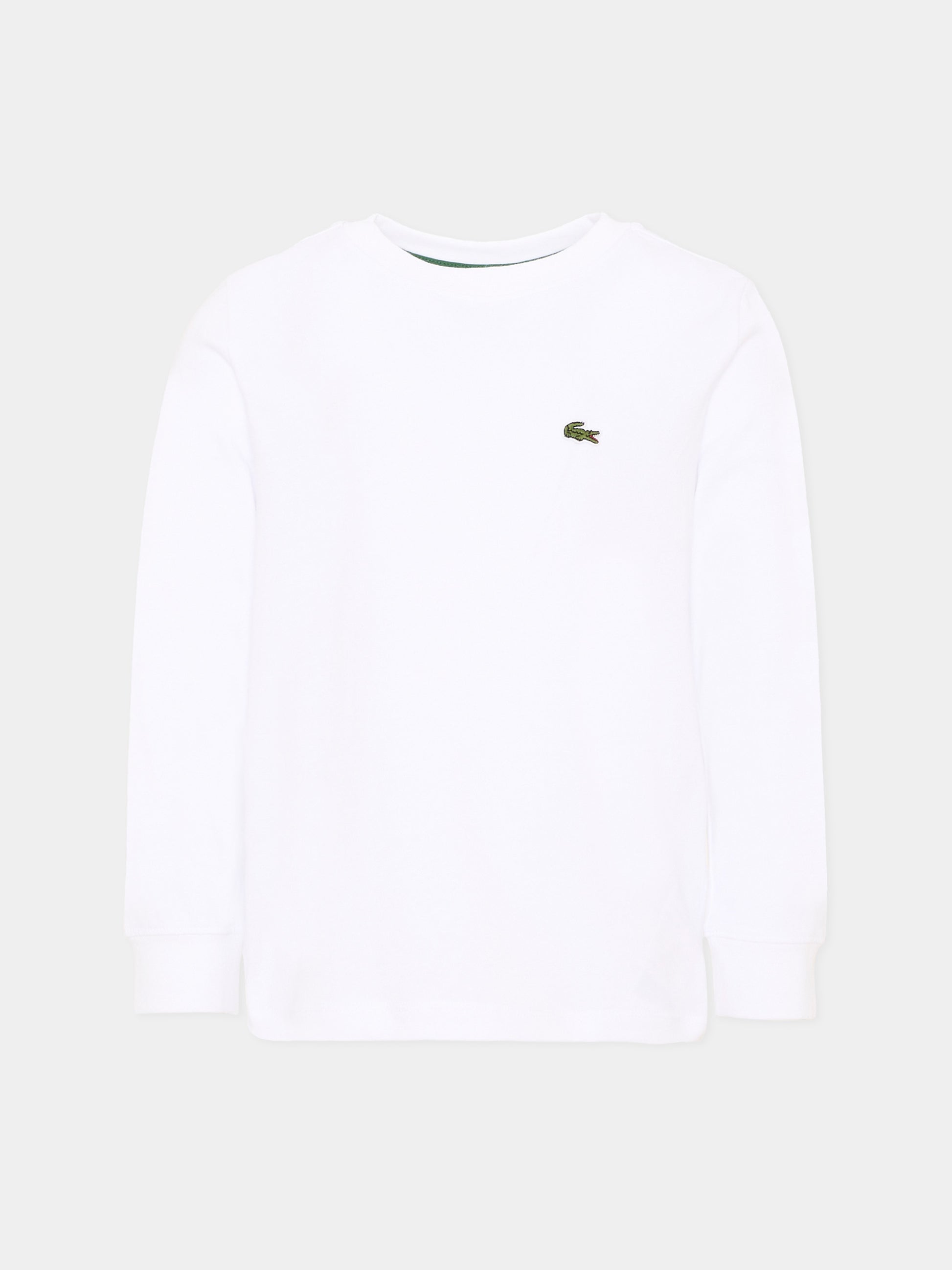 T-shirt bianca per bambini con logo,Lacoste,7112 W8L