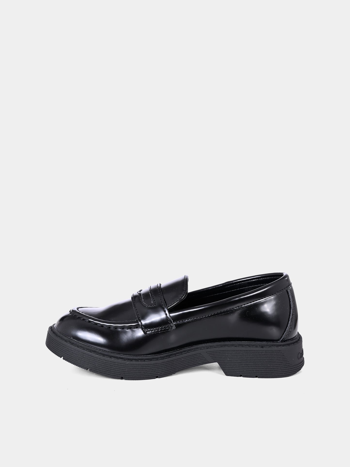 Mocassini neri per bambini con logo,Calvin Klein Kids,V3X4 83181 1453999