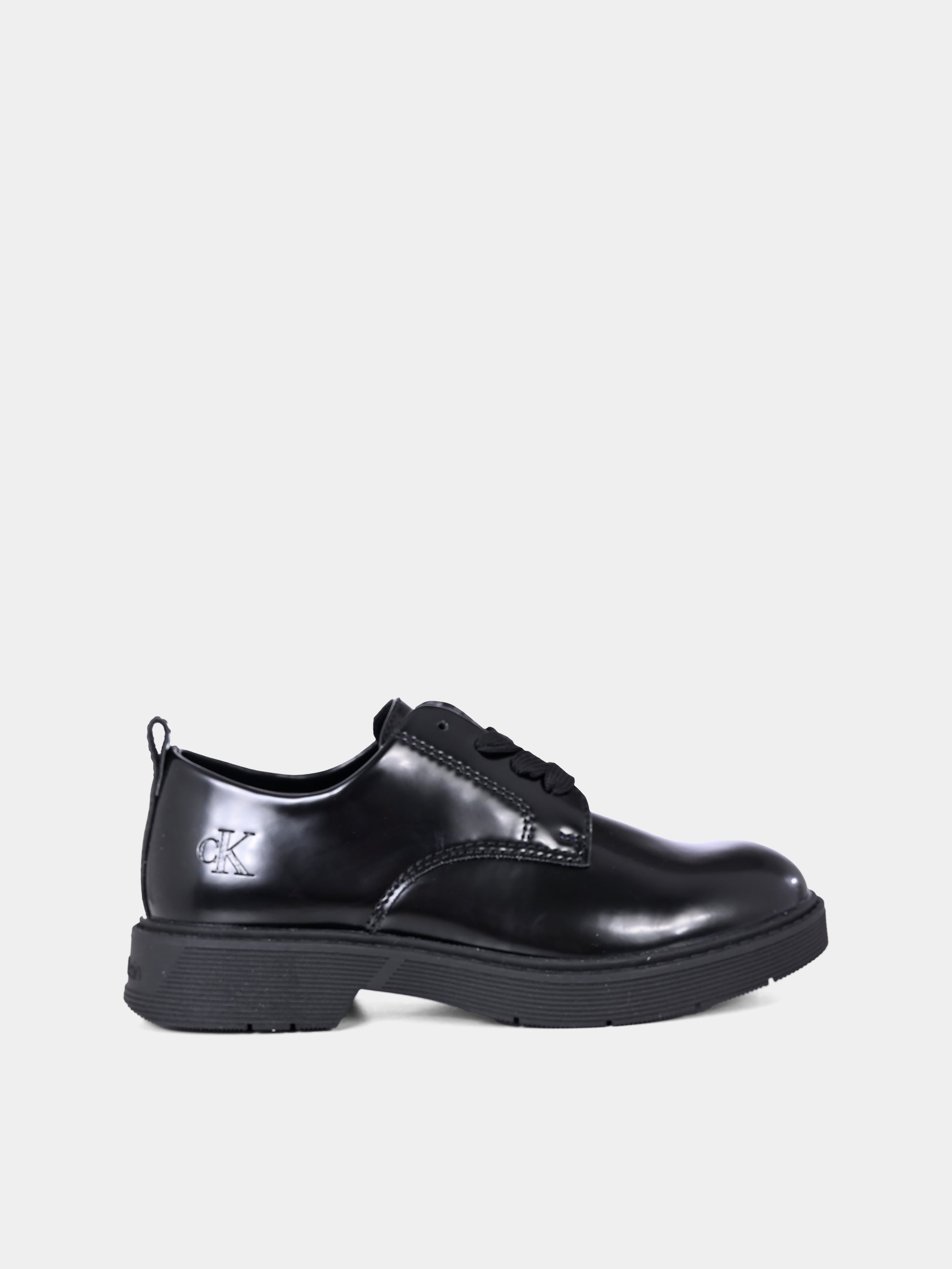 Stringate nere per bambino con logo,Calvin Klein Kids,V3X4 83182 1453999