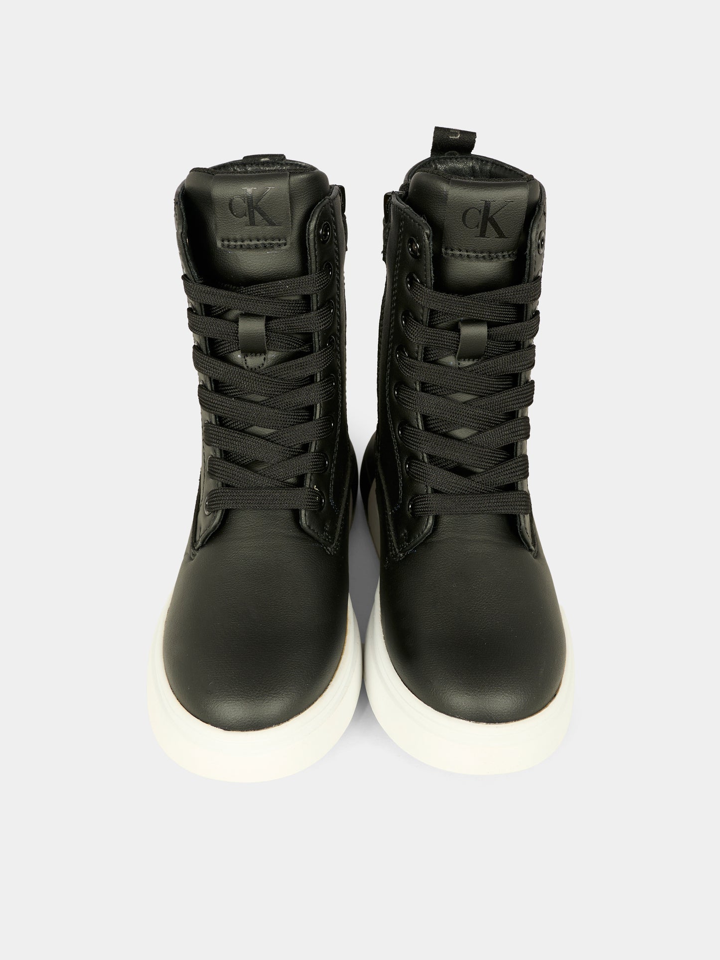 Stivali neri per bambini con logo,Calvin Klein Kids,V3X5 83168 1355999