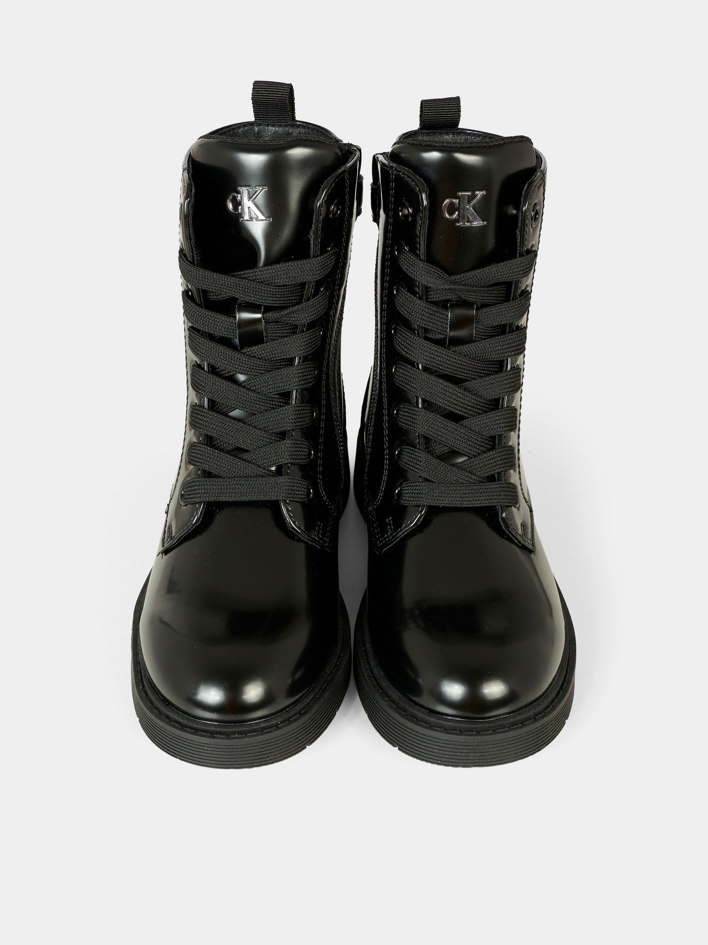 Anfibi neri per bambina con logo,Calvin Klein Kids,V3X5 83185 1453999