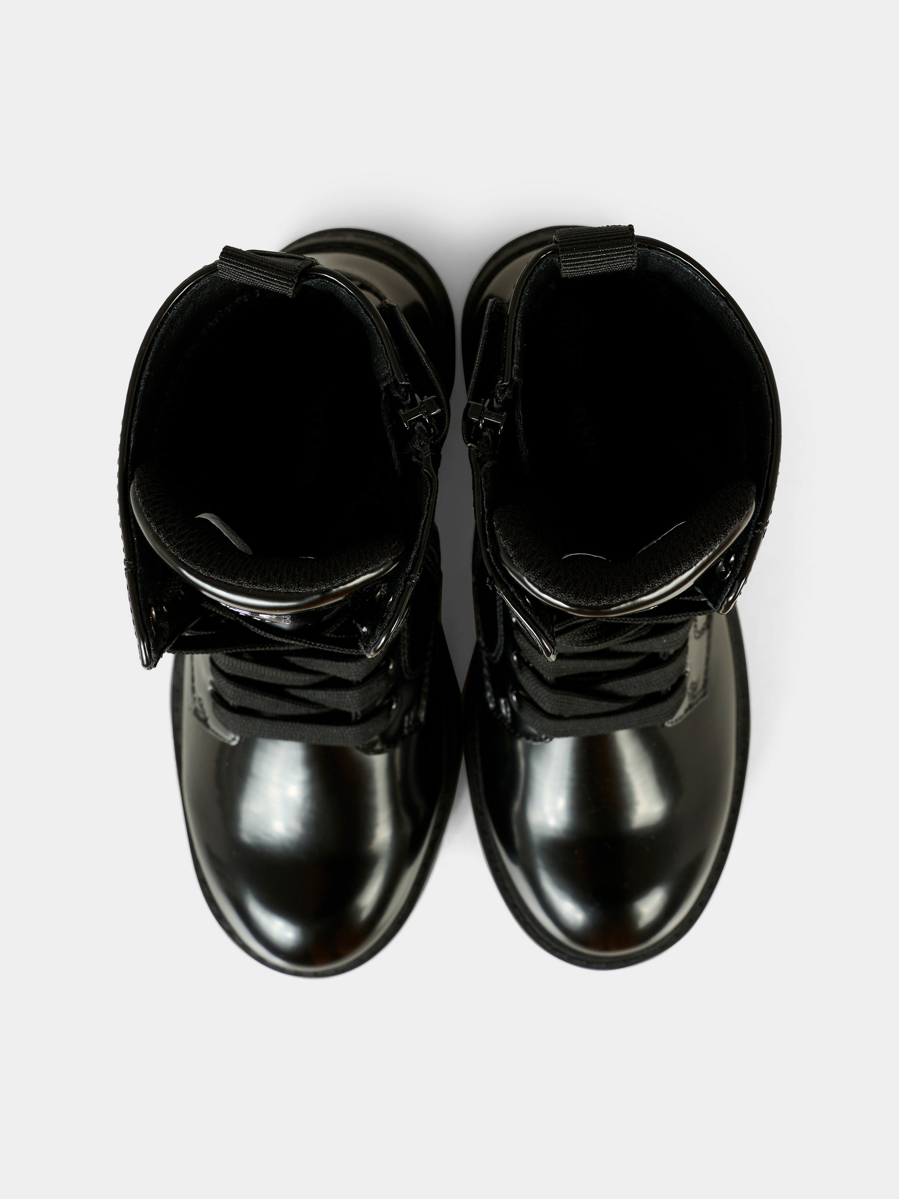 Anfibi neri per bambina con logo,Calvin Klein Kids,V3X5 83185 1453999