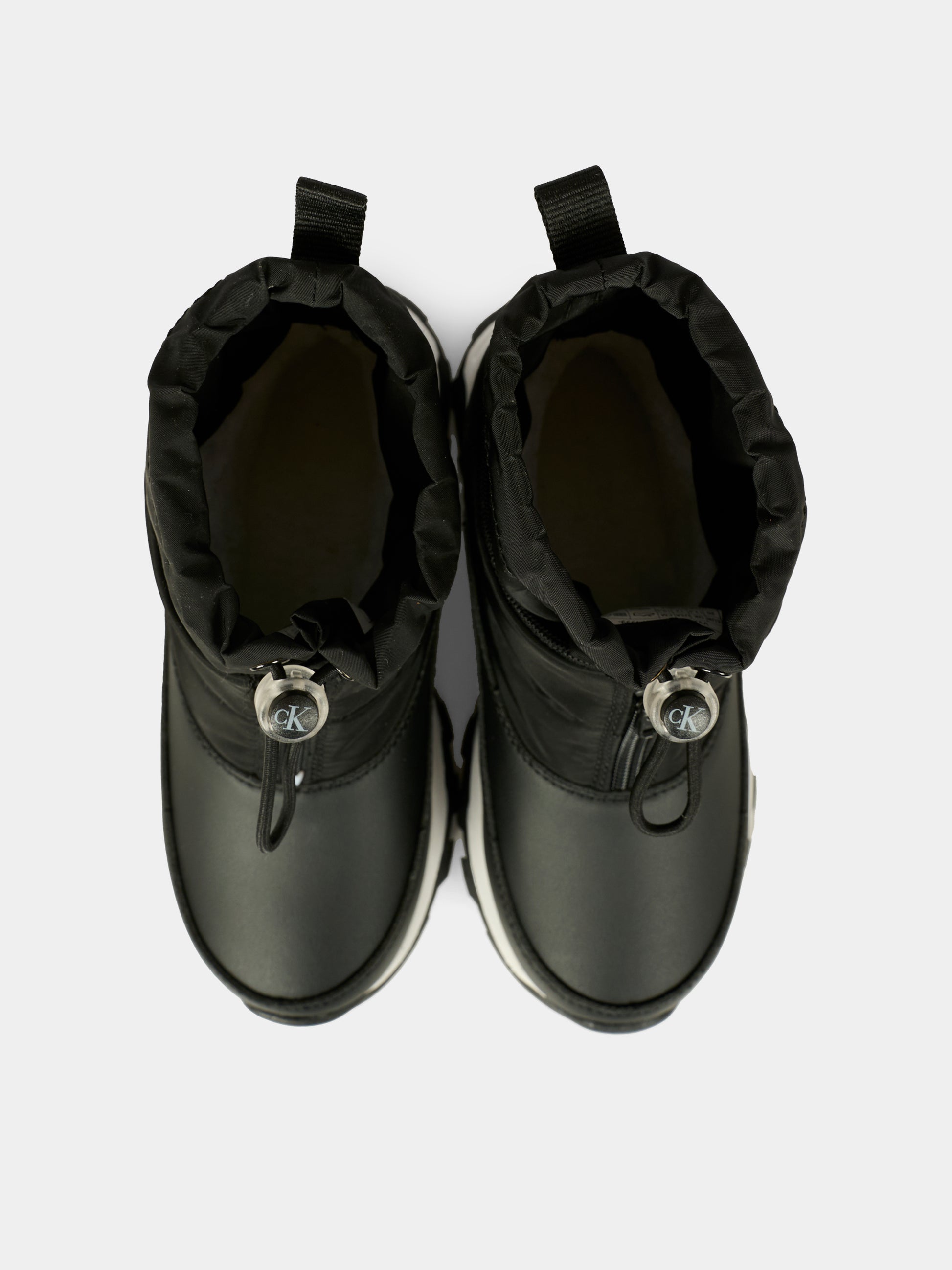 Stivaletti neri per bambini con logo,Calvin Klein Kids,V3X5 83193 1474999