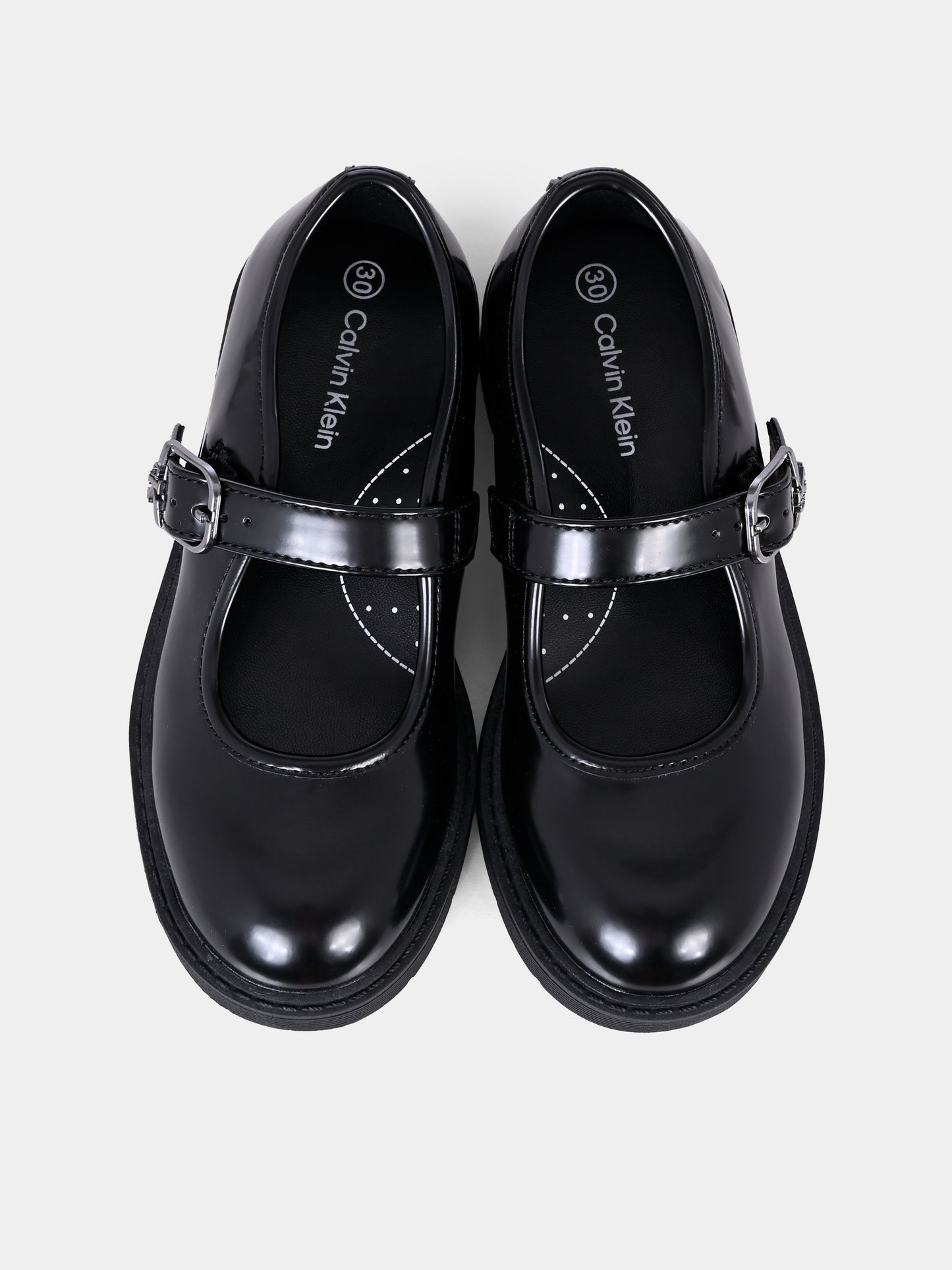 Ballerine nere per bambina con logo,Calvin Klein Kids,V3A3 83114 1453999