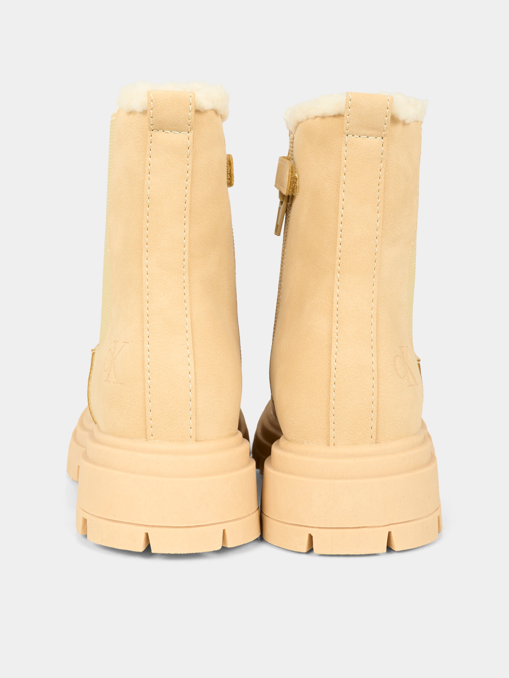Stivaletti beige per bambina con logo,Calvin Klein Kids,V3A5 83126 0315500