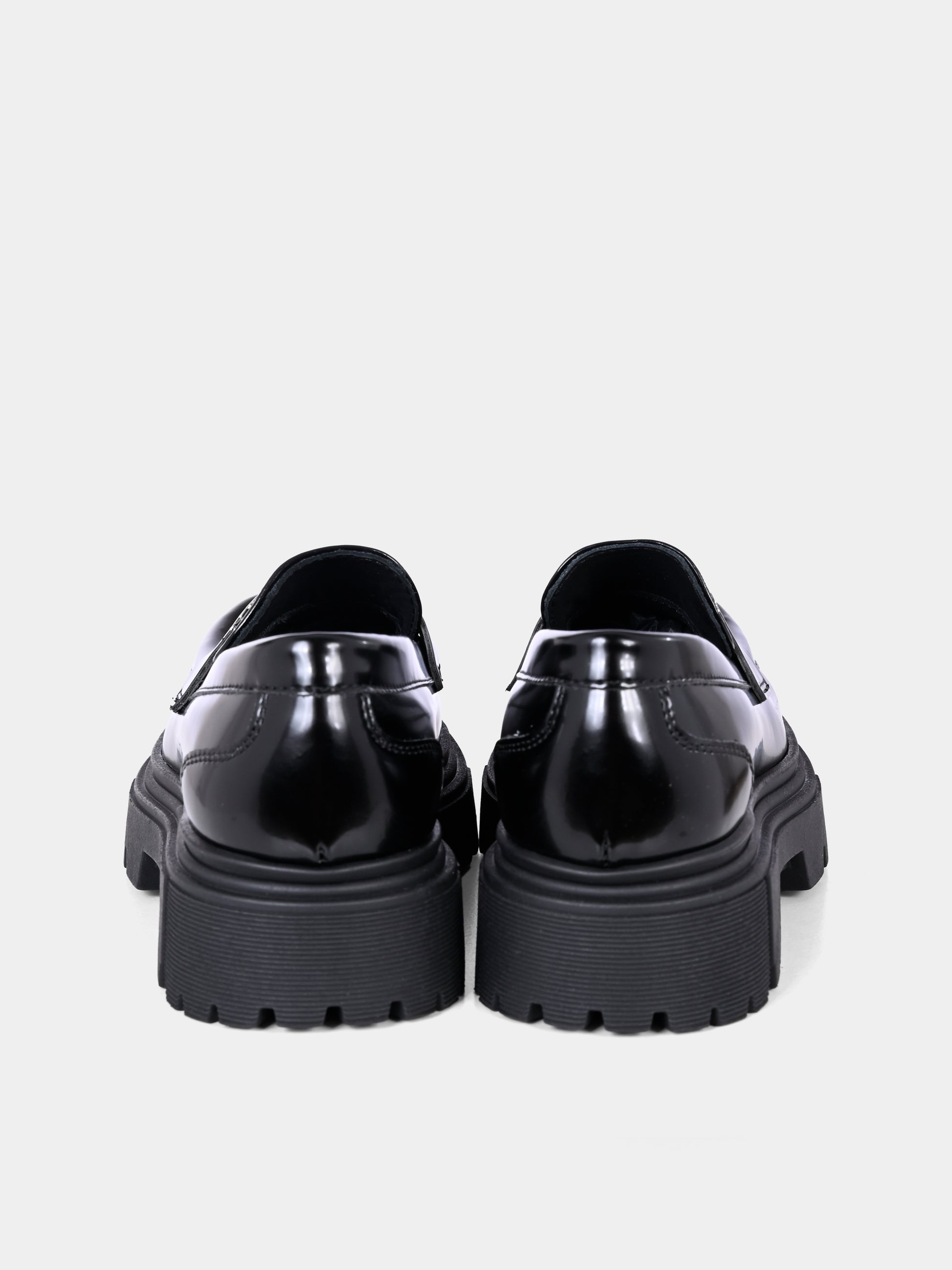 Mocassini neri per bambina con logo,Calvin Klein Kids,V4A4 83130 1453999