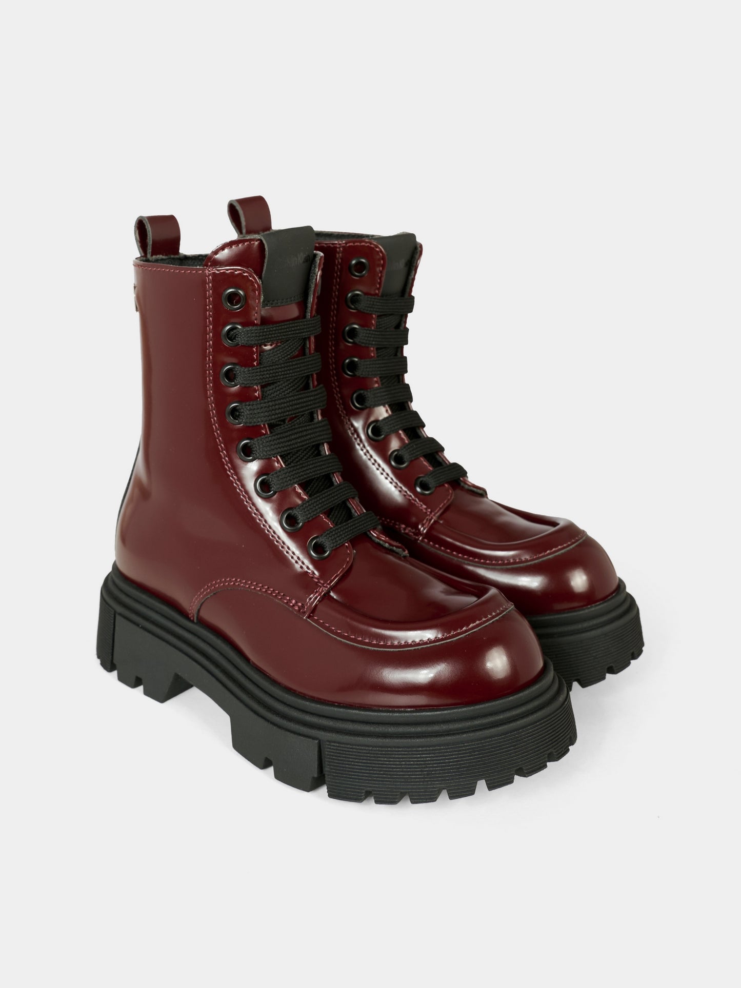 Anfibi bordeaux per bambina con logo,Calvin Klein Kids,V4A5 83132 1453356