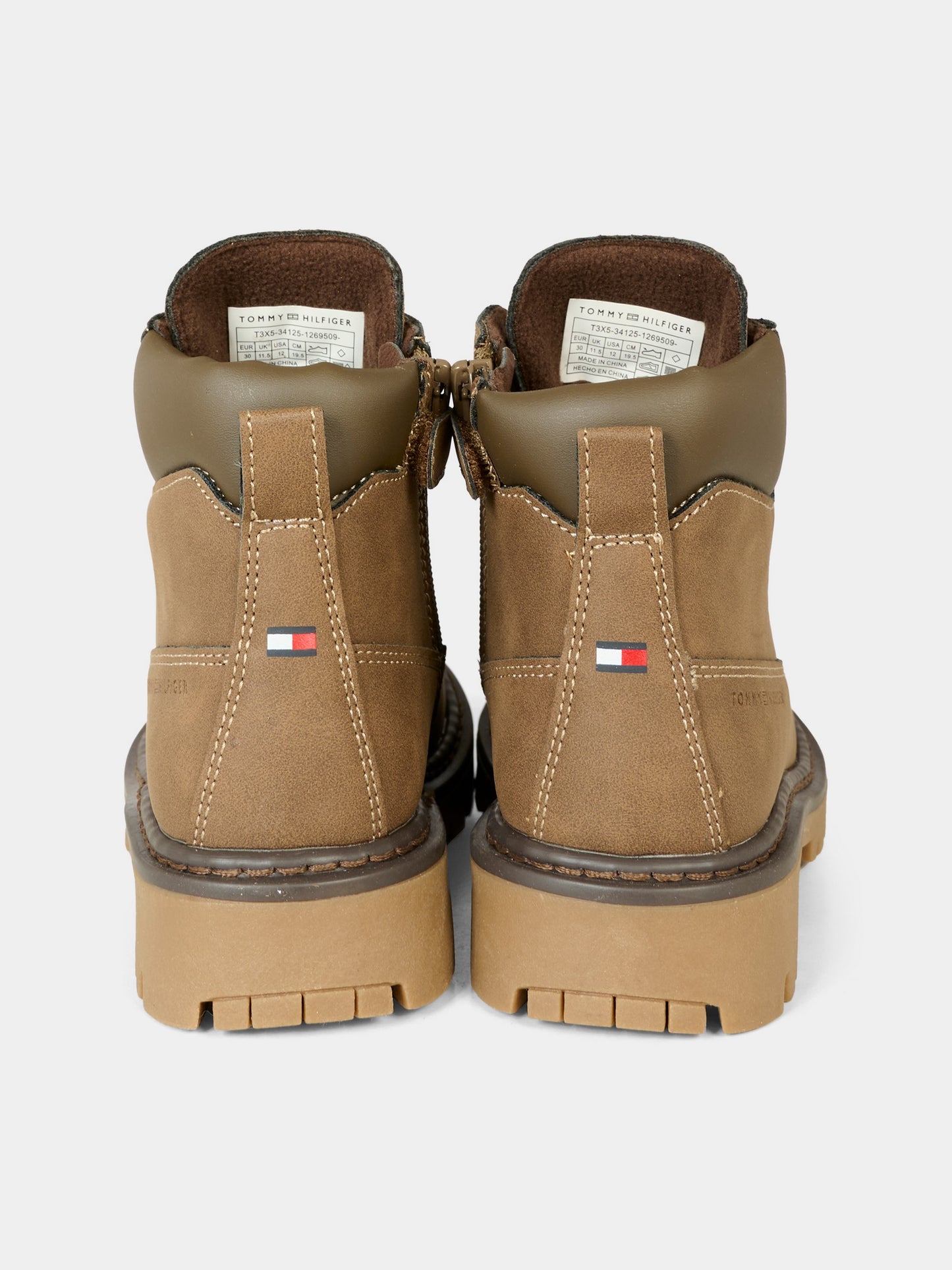 Anfibi marroni per bambino con logo,Tommy Hilfiger Junior,T3X5 34125 1269509