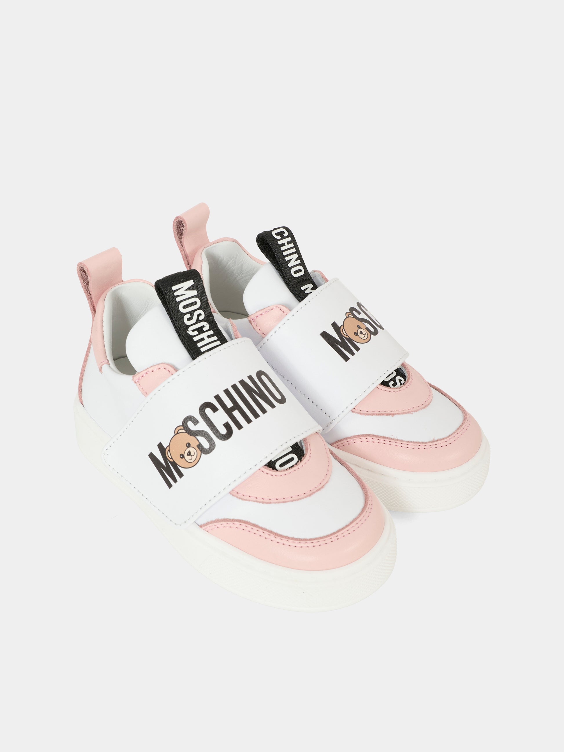 Sneakers rosa per neonata e bambina con Teddy Bear,Moschino Kids,81843 - VAR1