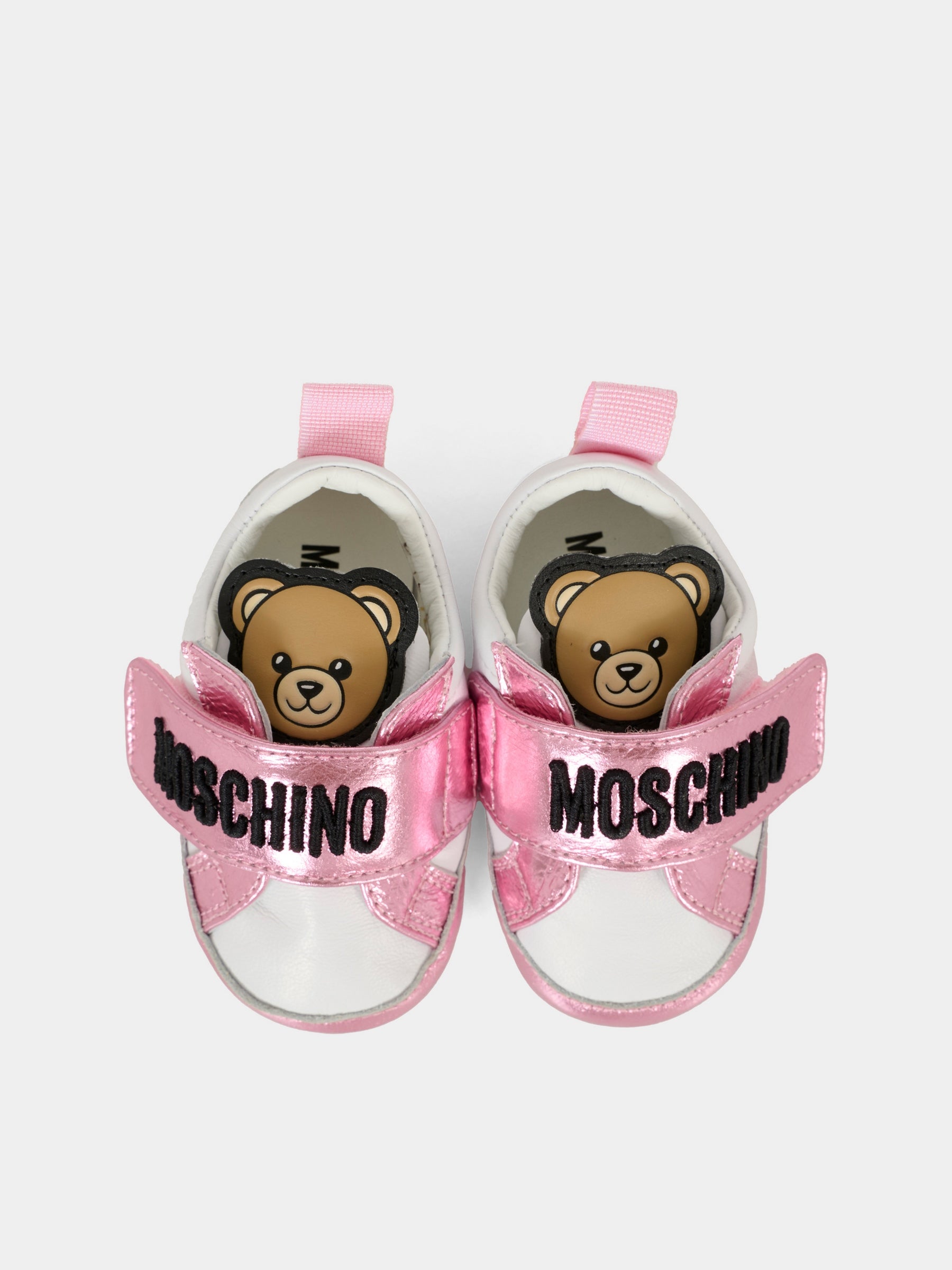 Sneakers rosa per neonata con Teddy Bear,Moschino Kids,81811 - VAR1