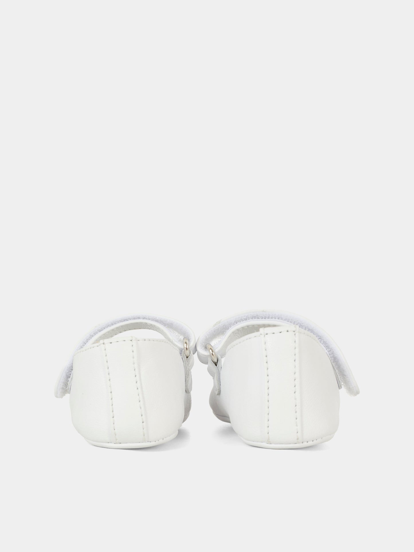 White ballet flats for girl with Teddy Bear