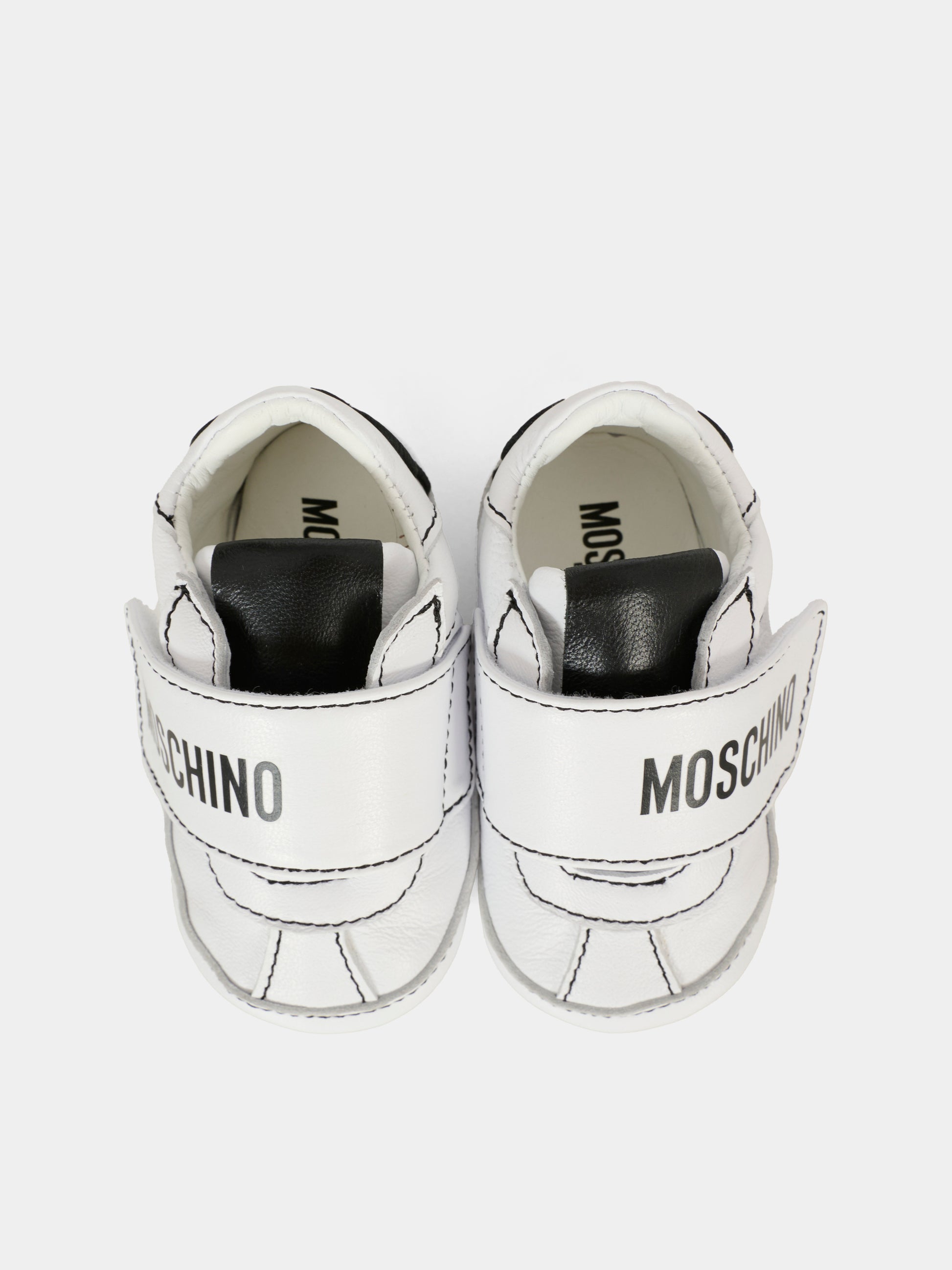 Sneakers bianche per neonati con logo,Moschino Kids,81808 - VAR1