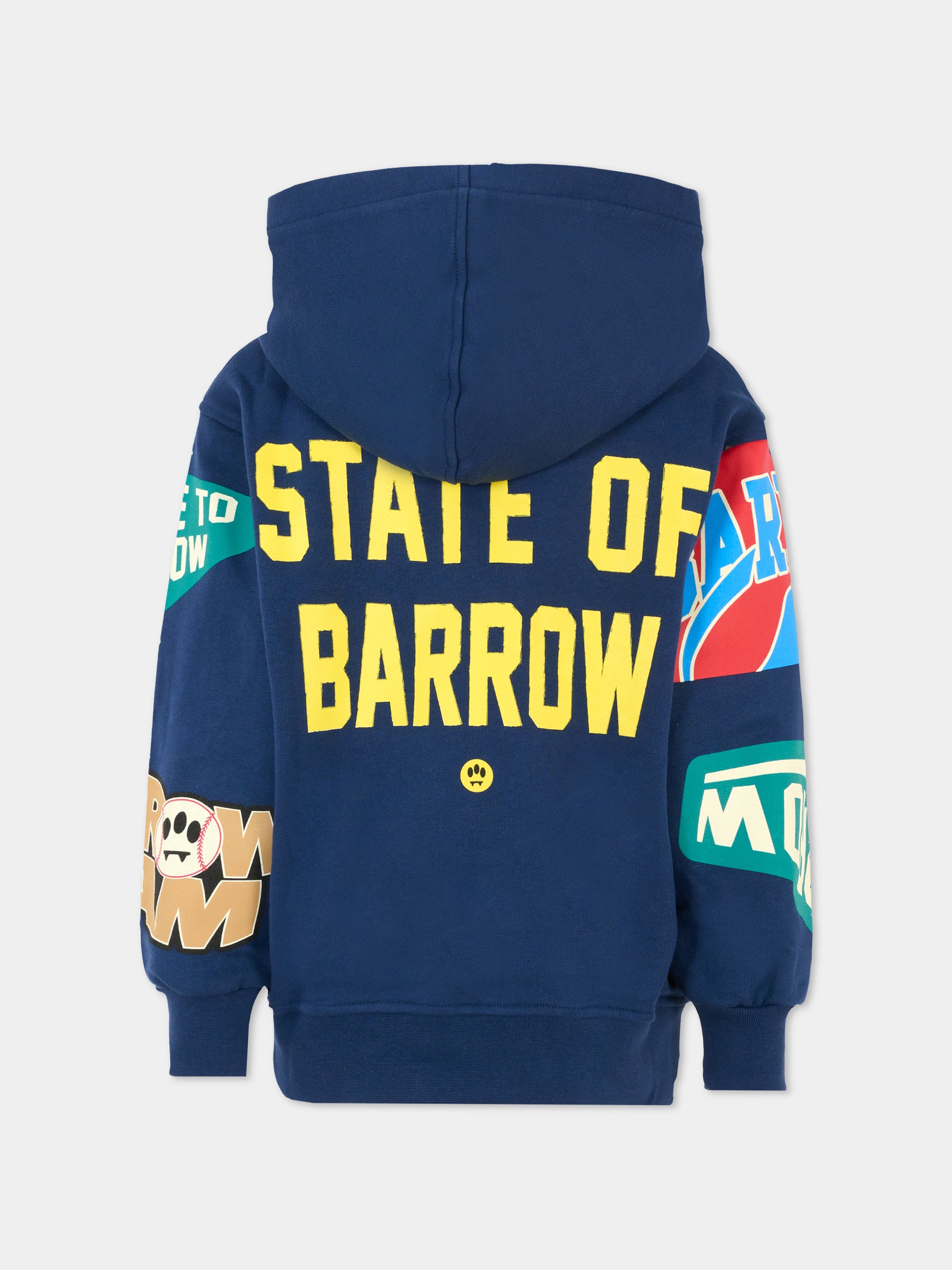 Felpa blu per bambino con smile e scritte,Barrow,F5BKJUHS078 060
