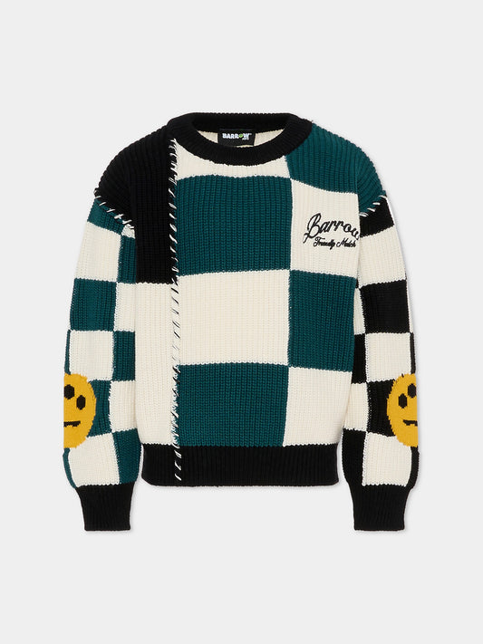 Maglione verde per bambino con smile,Barrow,F5BKJUJP109 309