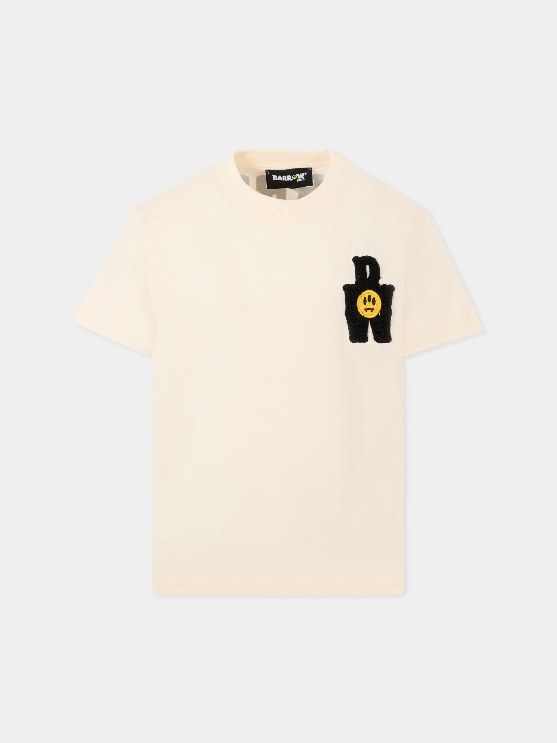 T-shirt avorio per bambini con stampa Bear Baseball,Barrow,F5BKJUTH083 013