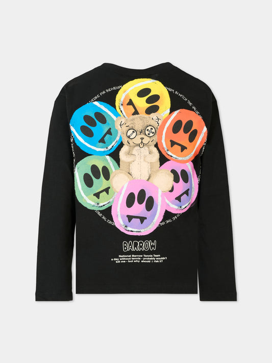 T-shirt nera per bambini con logo e stampa Bear,Barrow,F5BKJUTH228 110