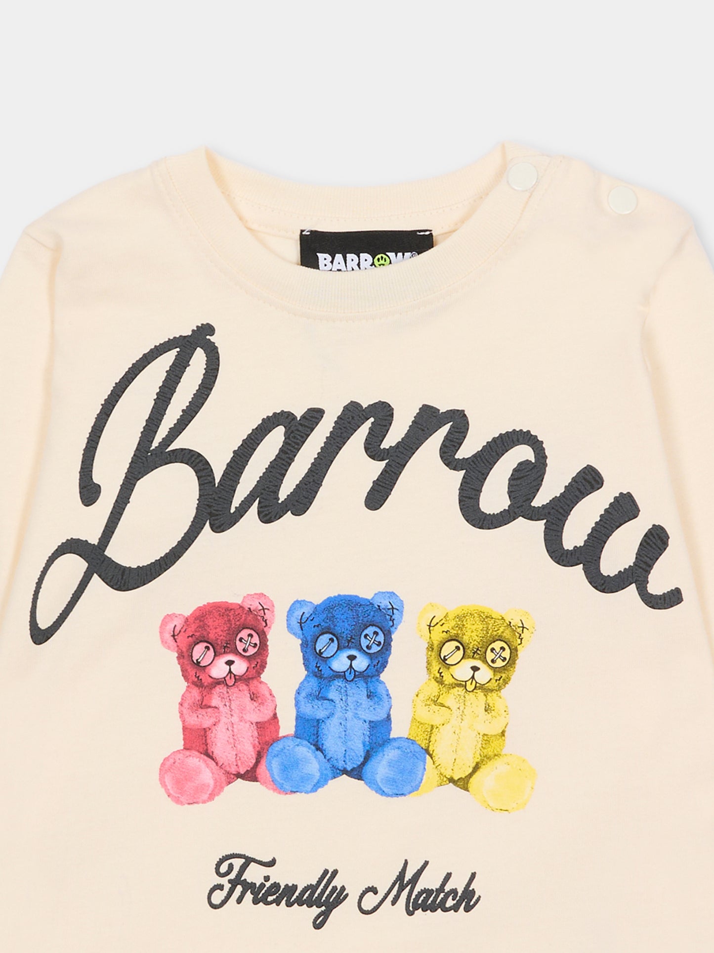 T-shirt avorio per neonati con stampa Bear,Barrow,F5BKUNTH217 013