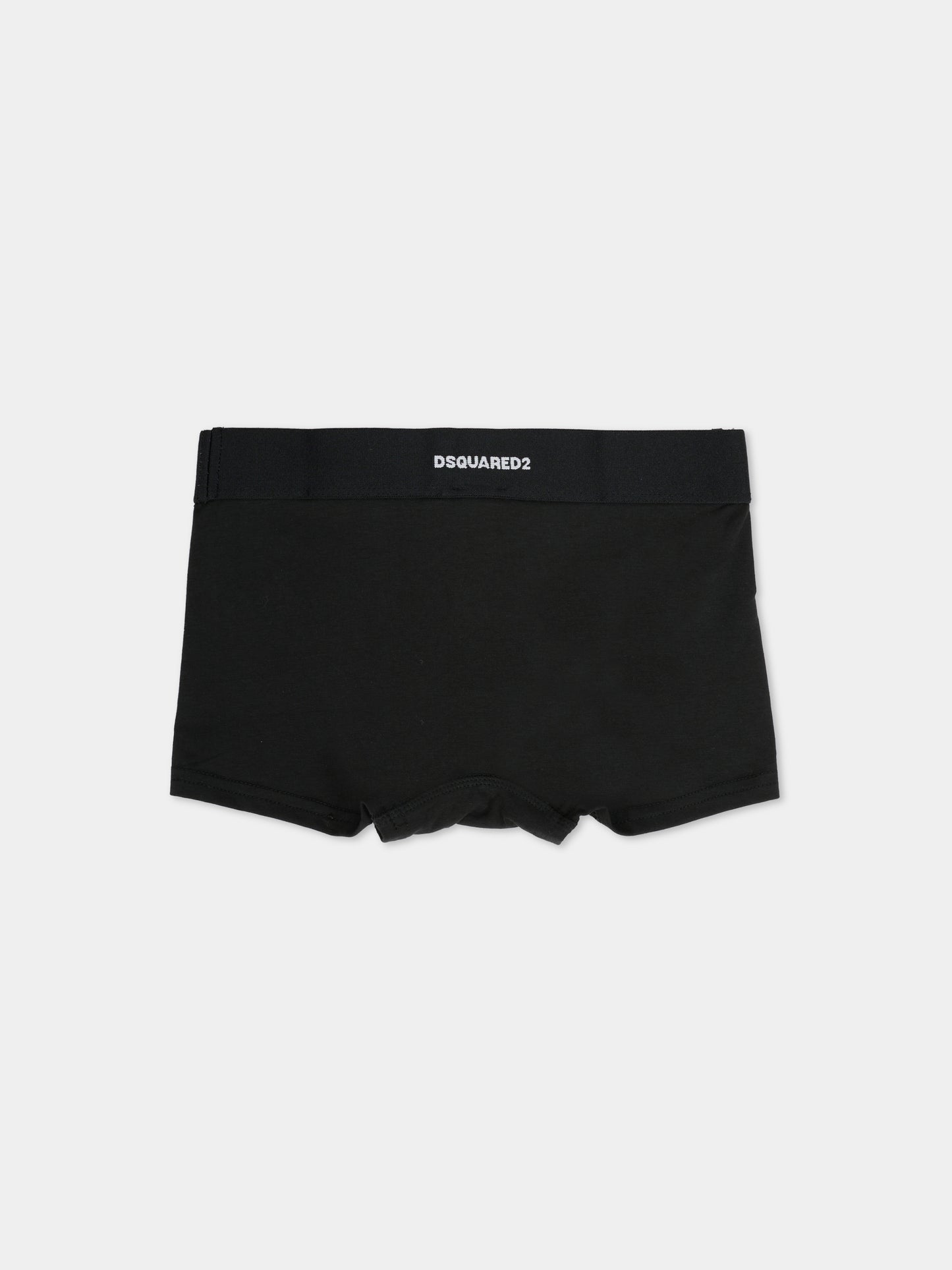 Boxer nero per bambino con logo,Dsquared2,DQ2952-D008J-DQ90J