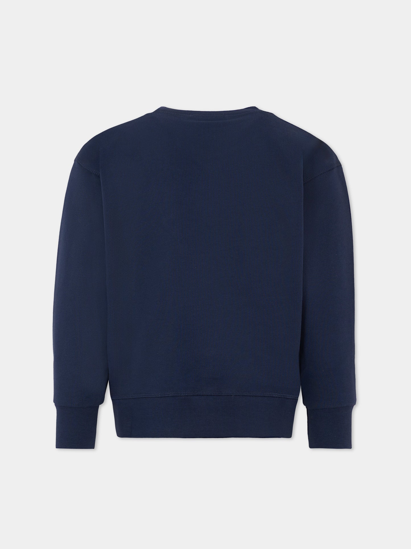 Felpa blu per bambino con foglia d'acero,Dsquared2,DQ3005-D00ZF-DQ864