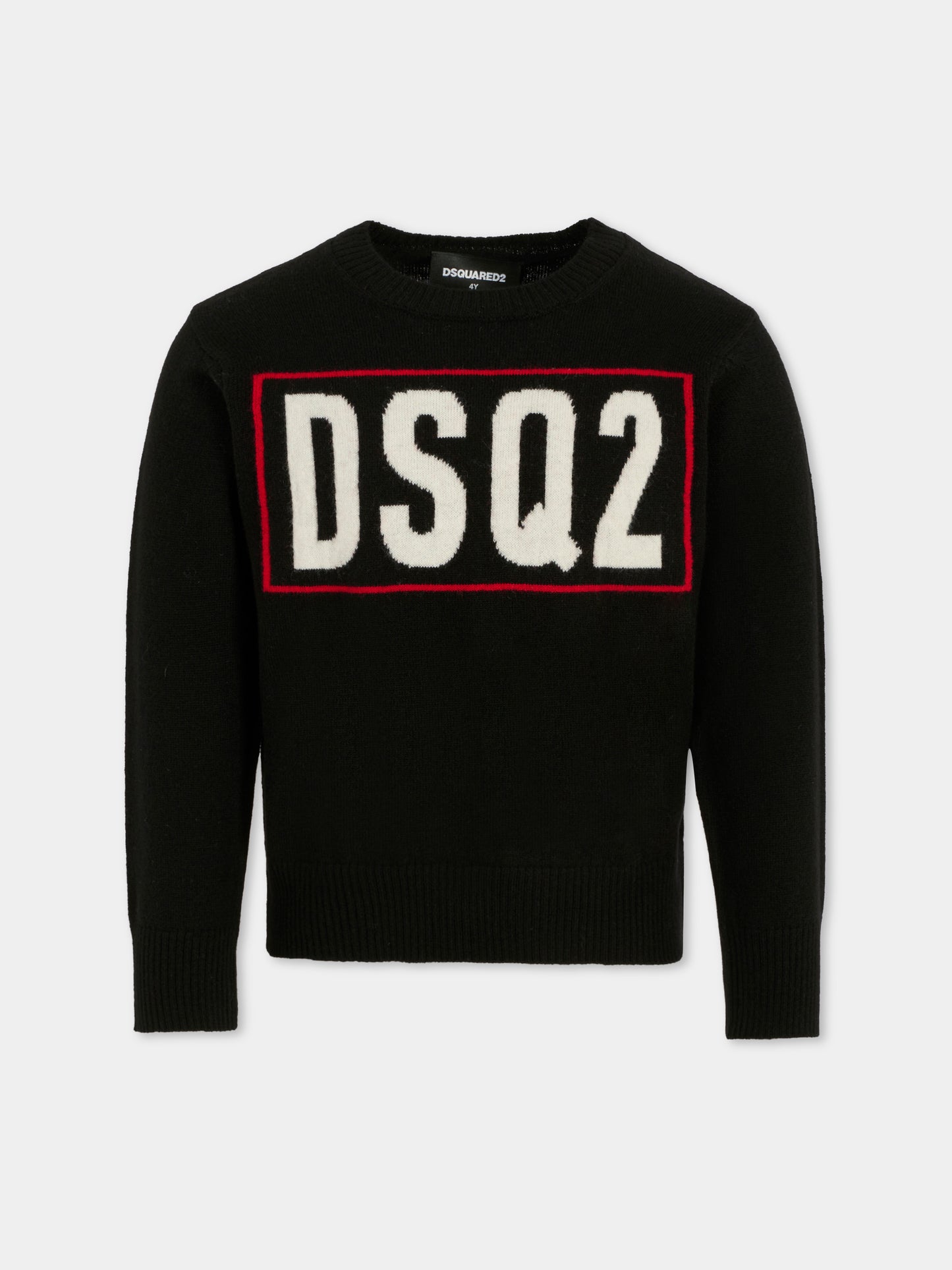 Maglione nero per bambino con logo,Dsquared2,DQ3071-D0AFF-DQ900
