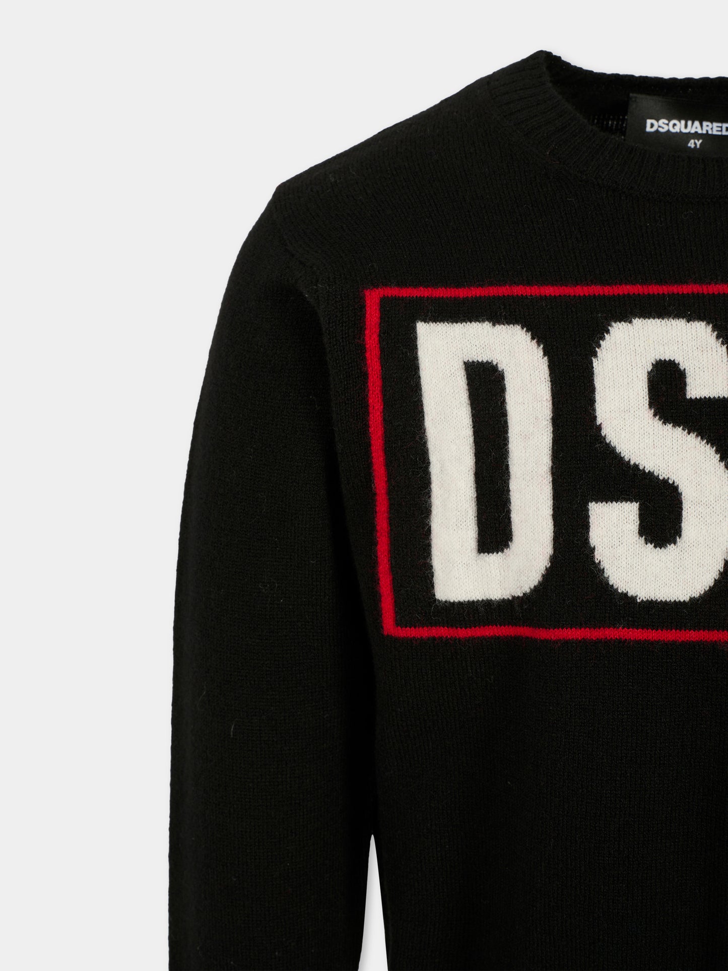 Maglione nero per bambino con logo,Dsquared2,DQ3071-D0AFF-DQ900