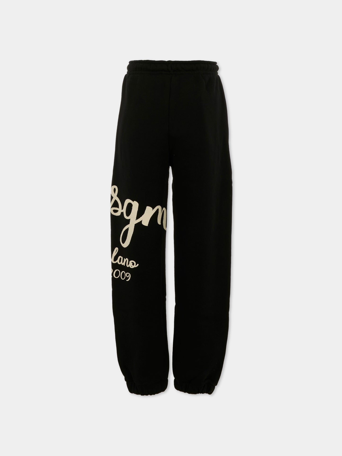 Pantaloni neri per bambino con logo,Msgm Kids,F5MSJBFP255 110