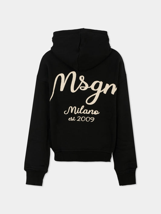 Felpa nera per bambino con logo,Msgm Kids,F5MSJBHS254 110