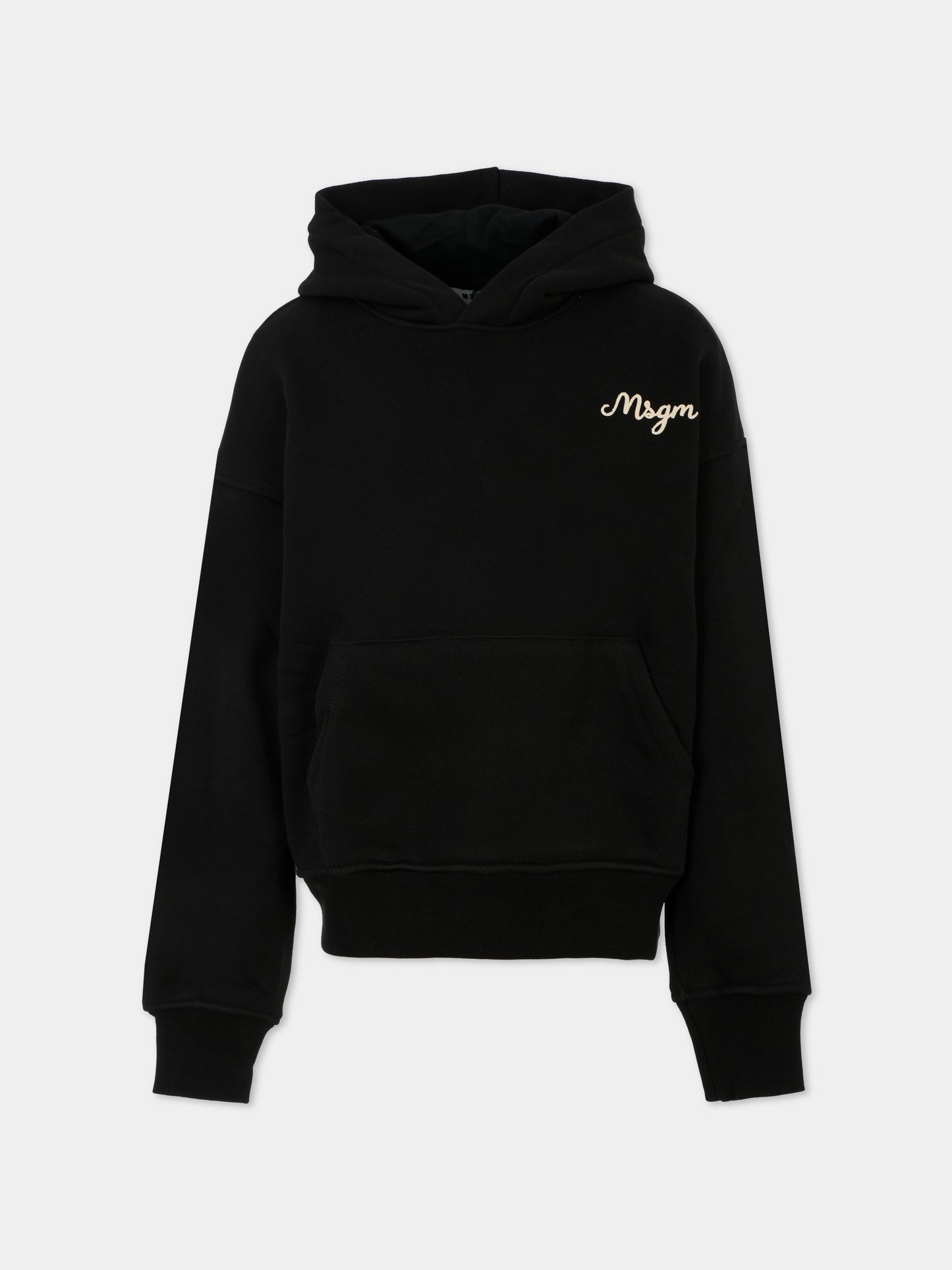 Felpa nera per bambino con logo,Msgm Kids,F5MSJBHS254 110