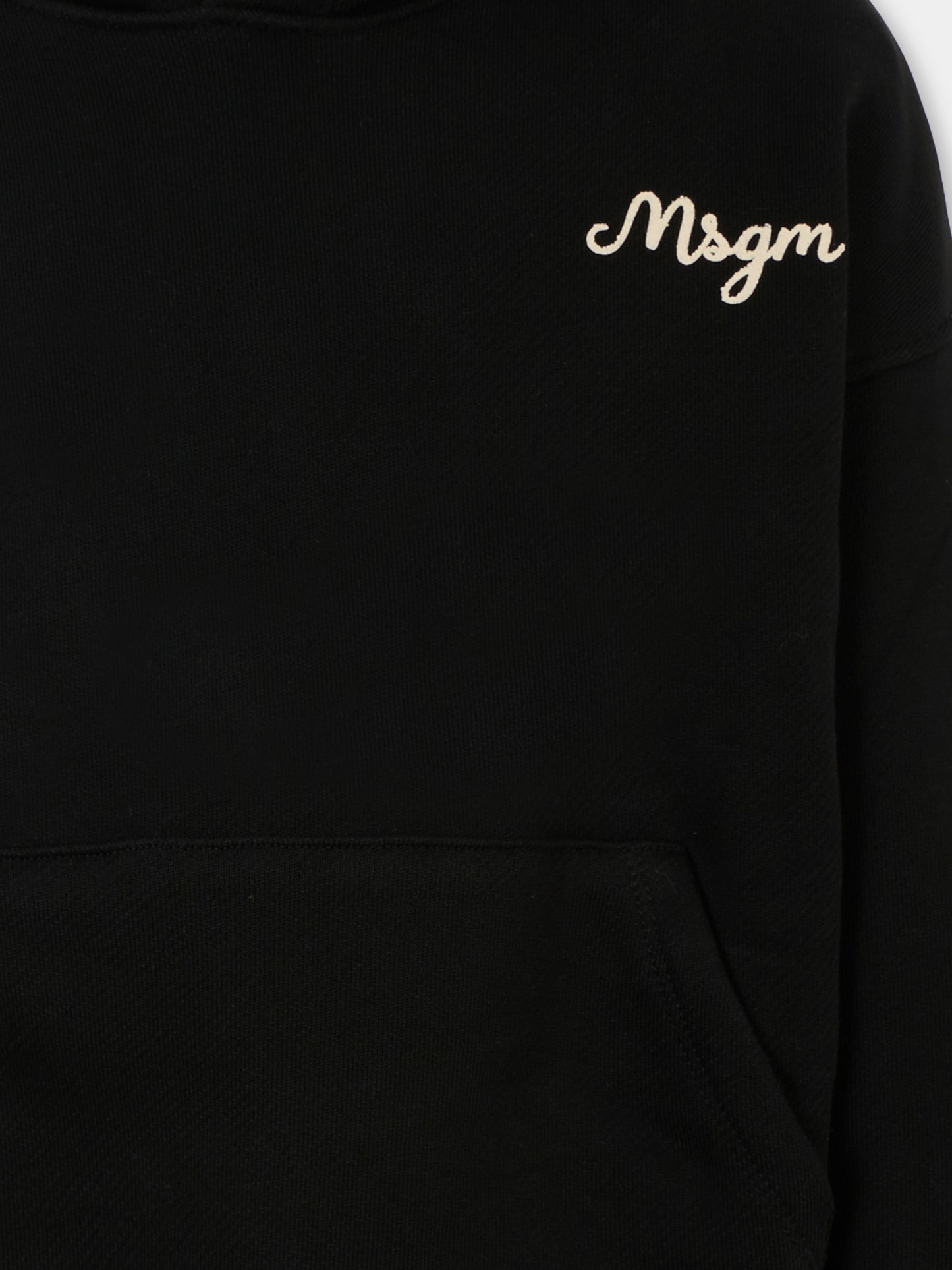 Felpa nera per bambino con logo,Msgm Kids,F5MSJBHS254 110