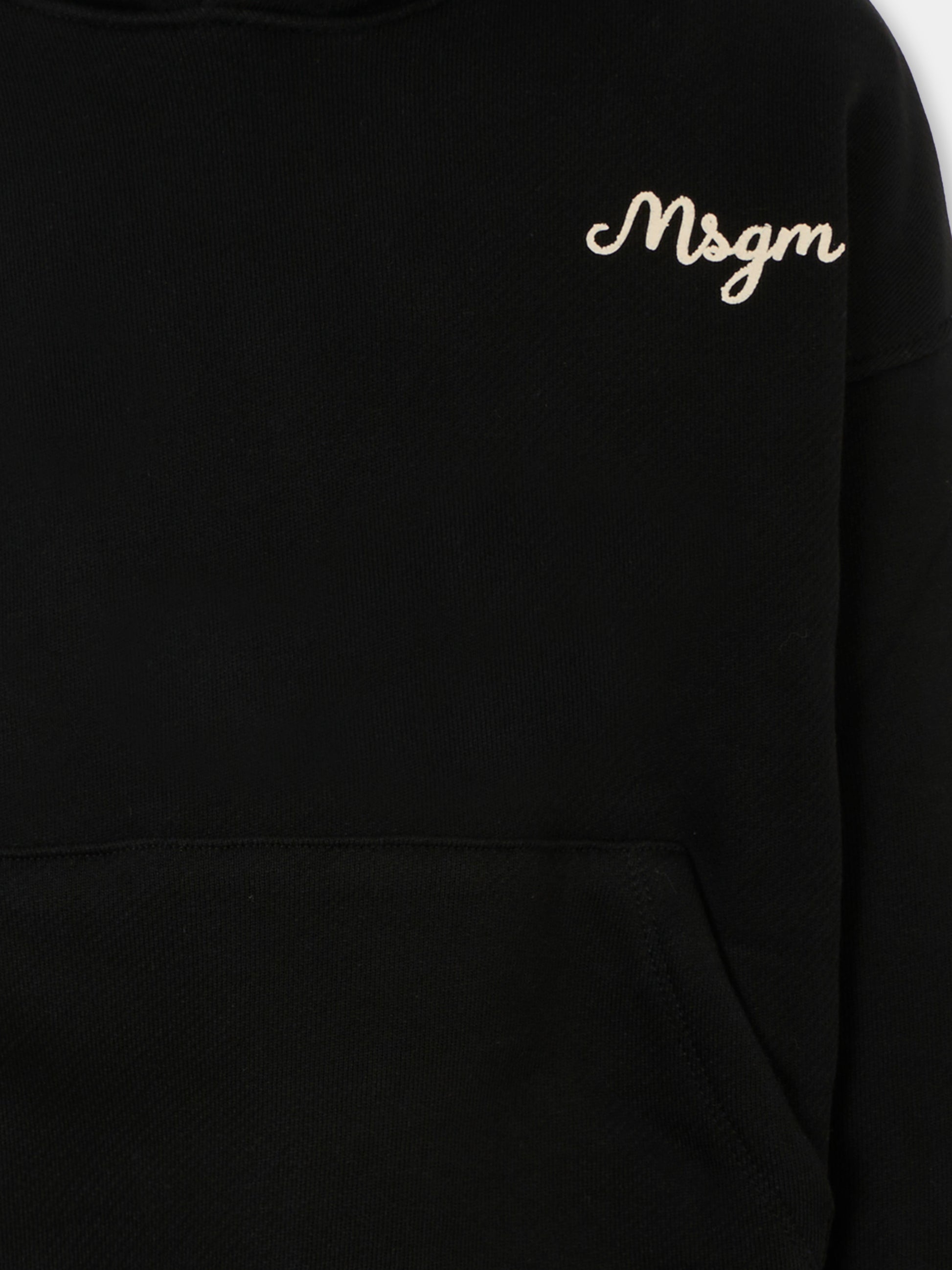 Felpa nera per bambino con logo,Msgm Kids,F5MSJBHS254 110