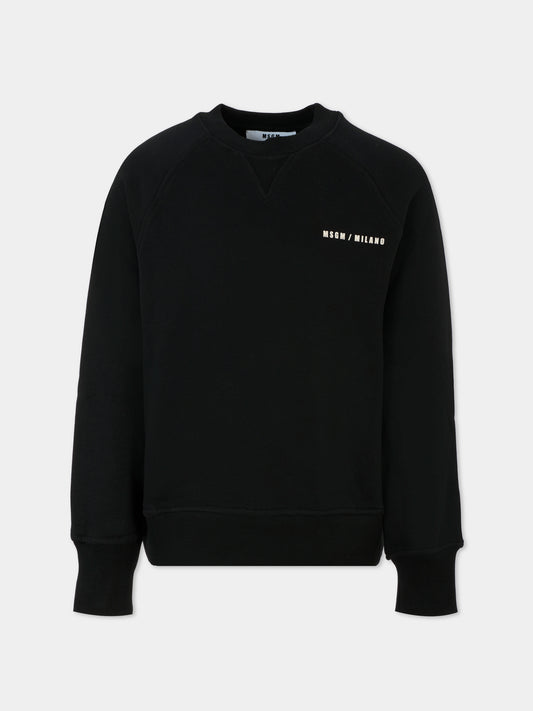 Felpa nera per bambino con logo,Msgm Kids,F5MSJBSW225 110