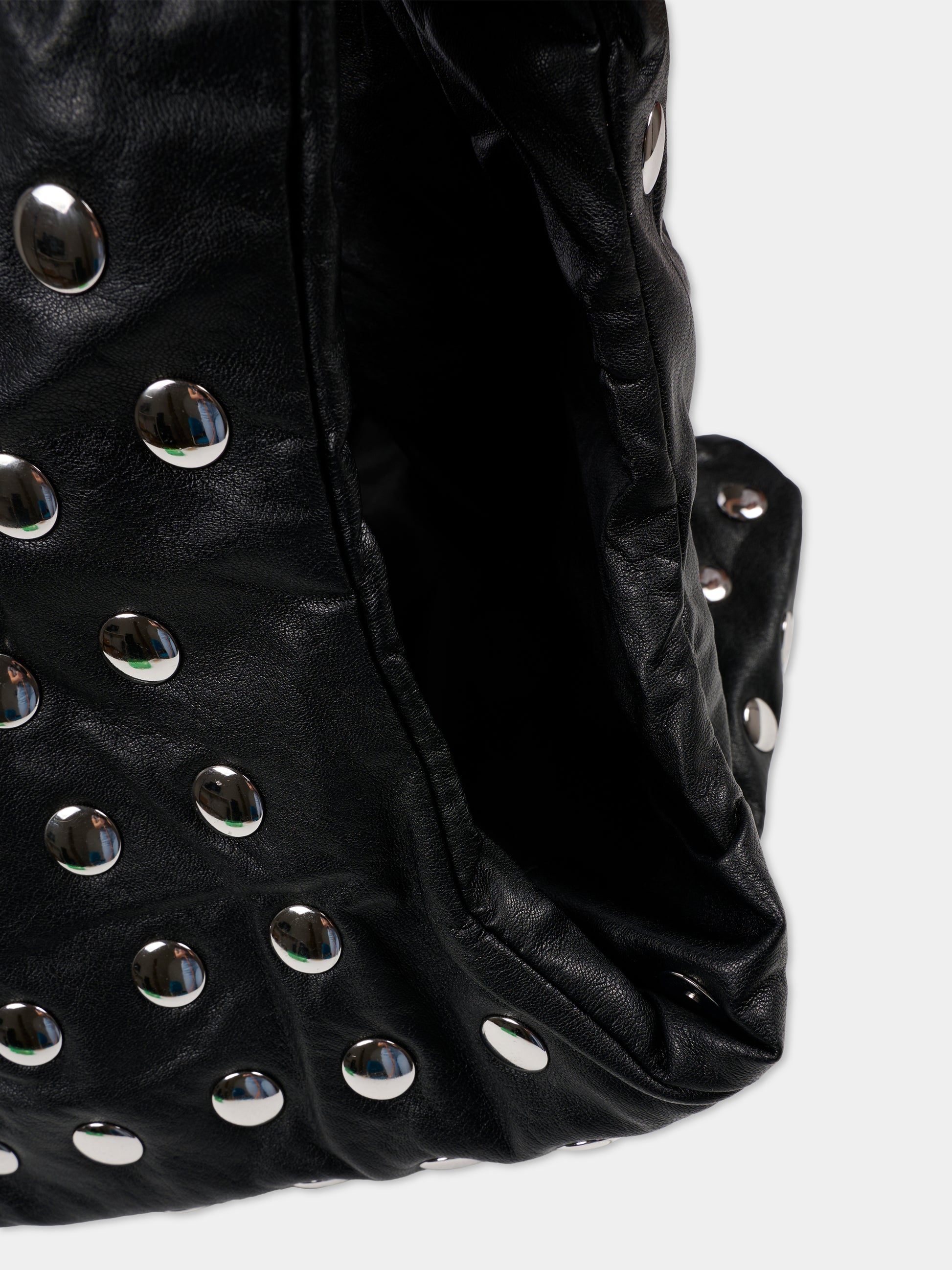 Borsa nera per bambina con borchie,Msgm Kids,F5MSJGBA094 110