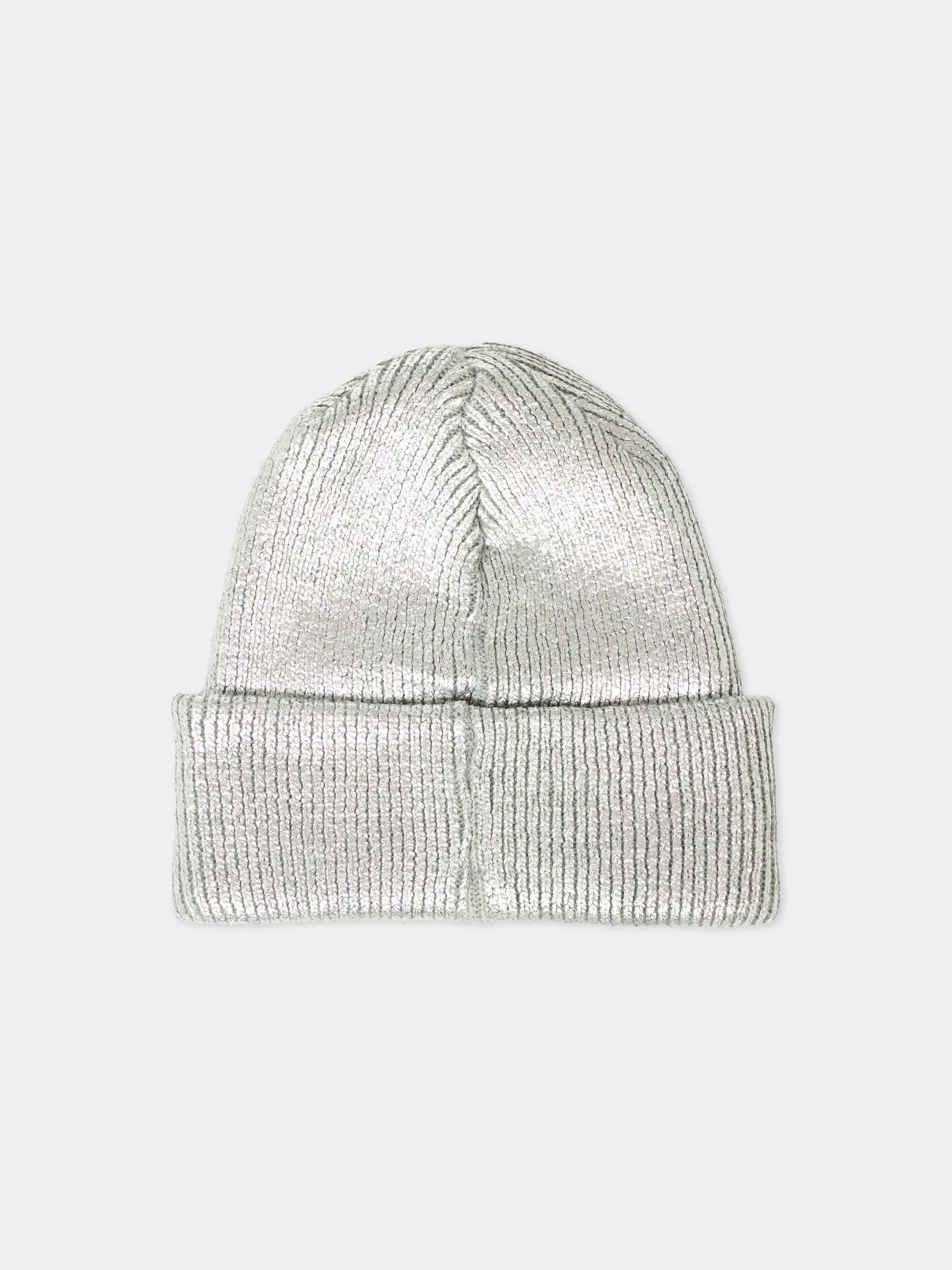 Cappello argentato per bambina con logo nero,Msgm Kids,F5MSJGHT187 122