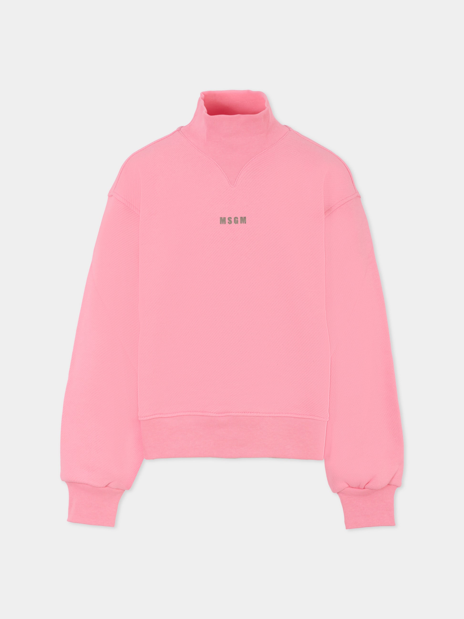 Felpa rosa per bambina con logo,Msgm Kids,F5MSJGSW188 MS038