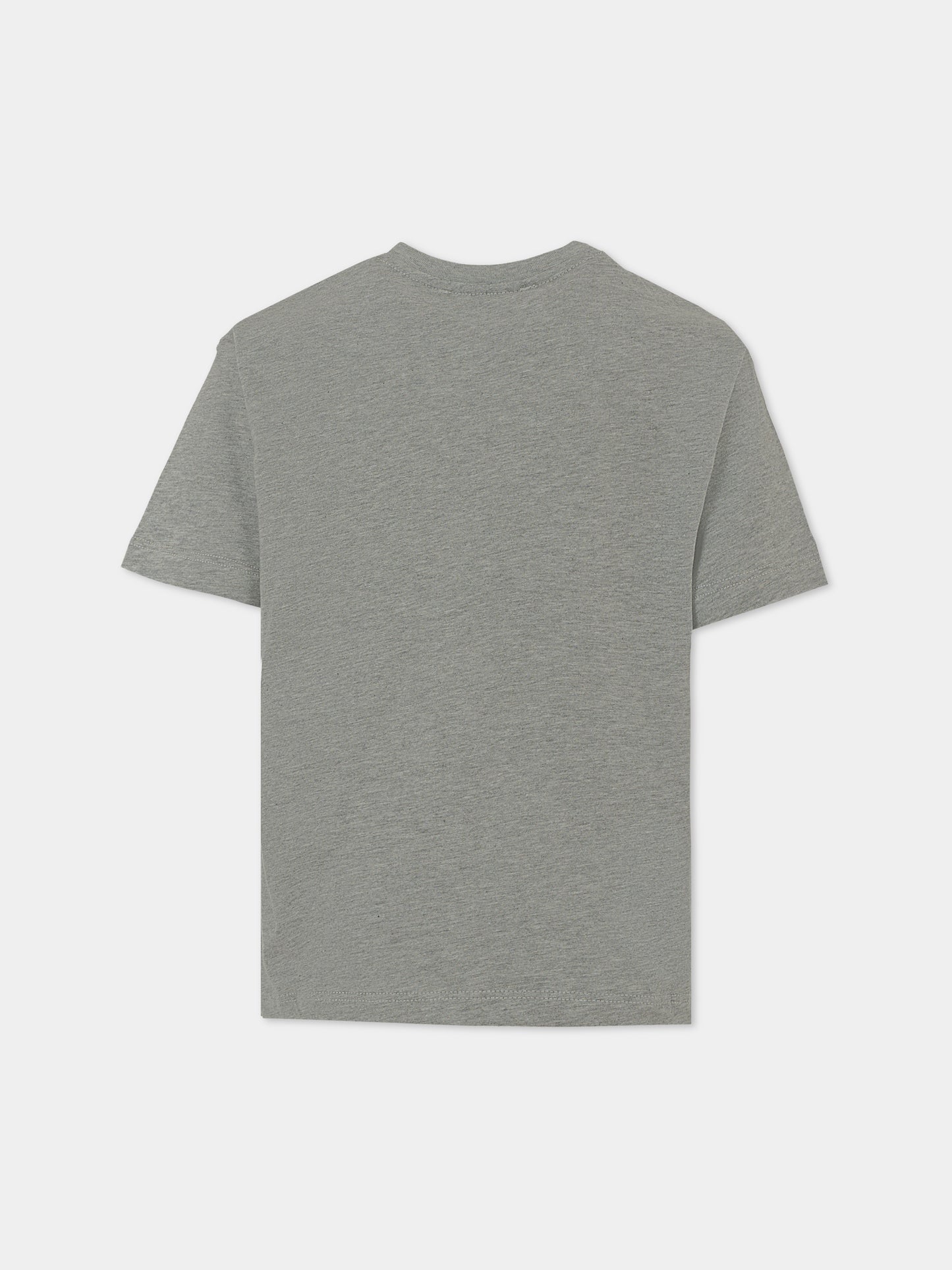 T-shirt grigia per bambina con logo e borchie,Msgm Kids,F5MSJGTH154 104