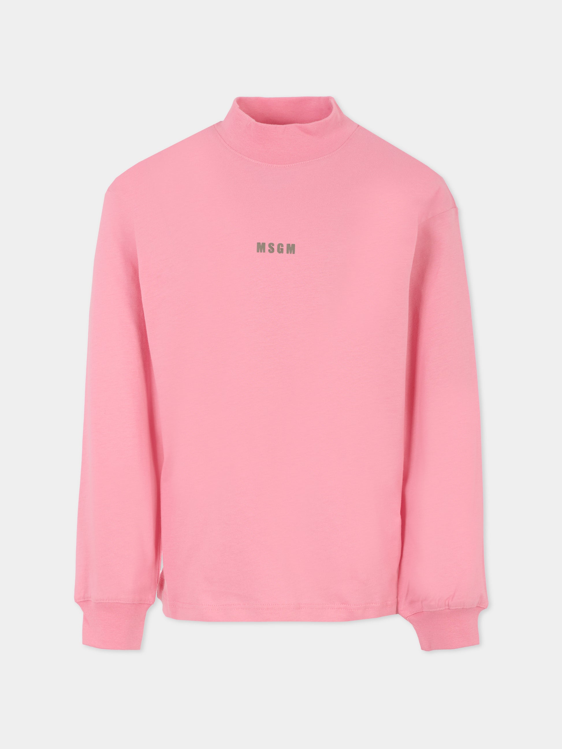 Dolcevita rosa per bambina con logo,Msgm Kids,F5MSJGTH192 MS038