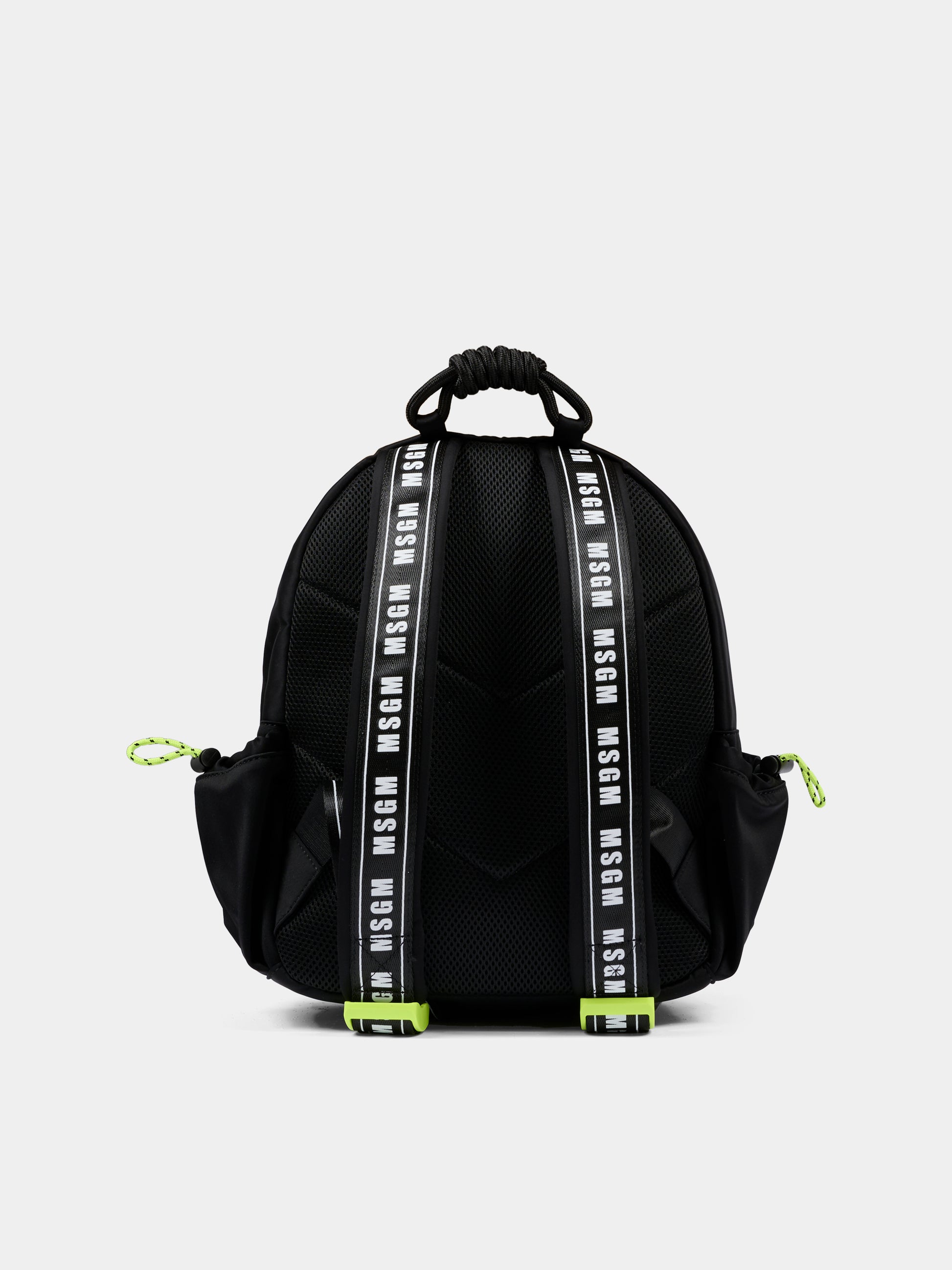 Zaino nero per bambini con logo,Msgm Kids,F5MSJUBP084 110/41