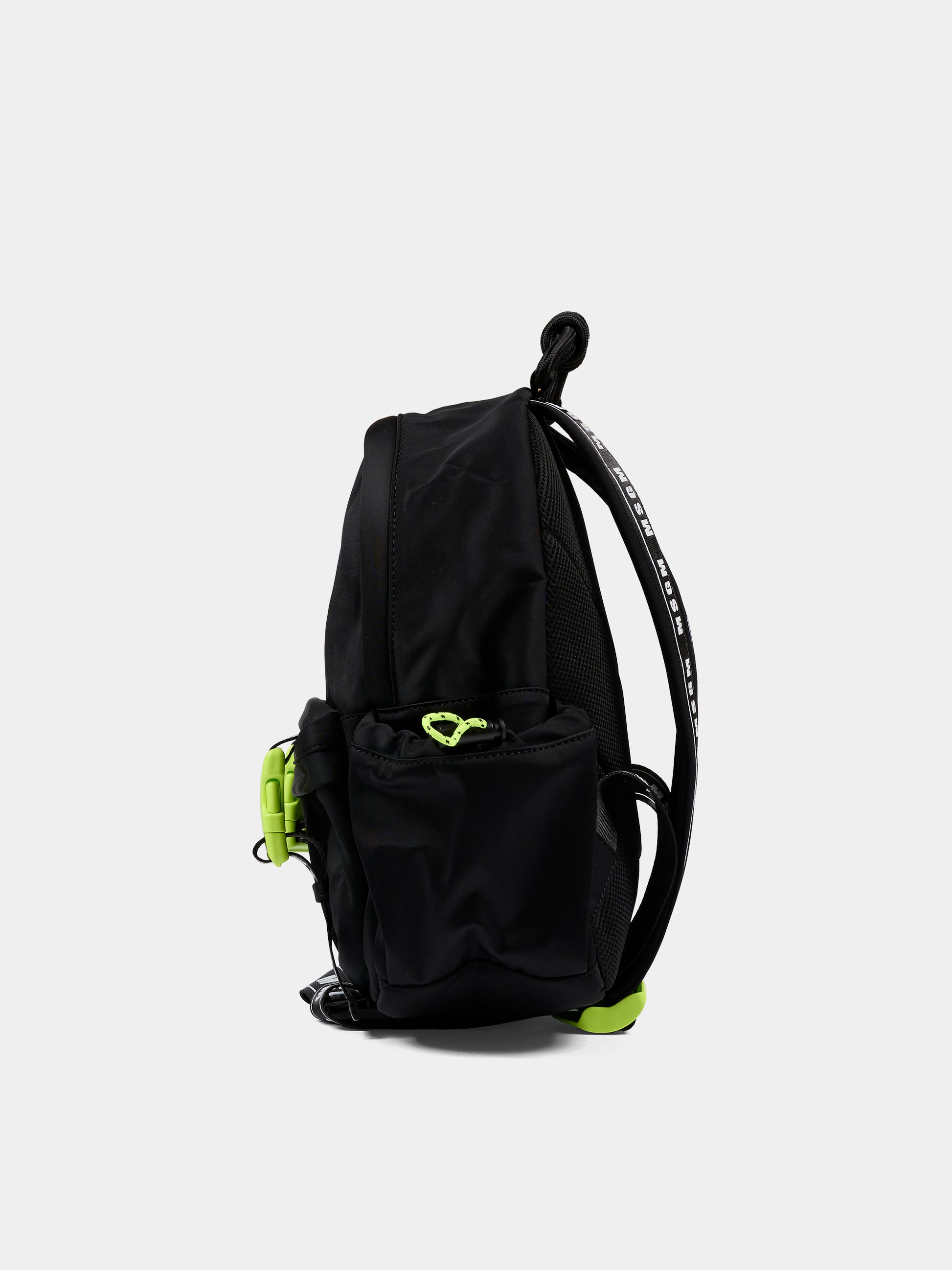 Zaino nero per bambini con logo,Msgm Kids,F5MSJUBP084 110/41