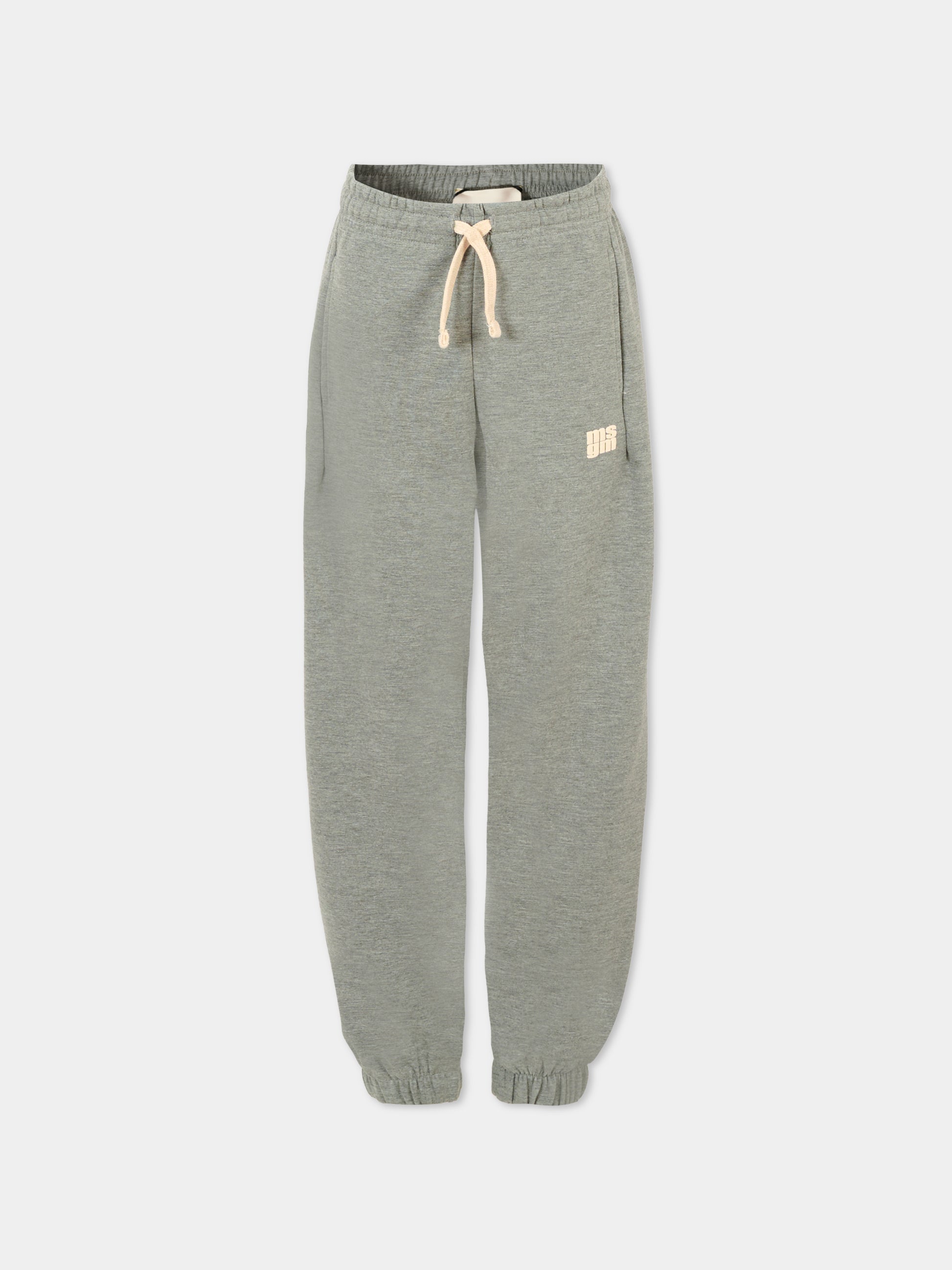 Pantaloni grigi per bambini con logo,Msgm Kids,F5MSJUFP277 104