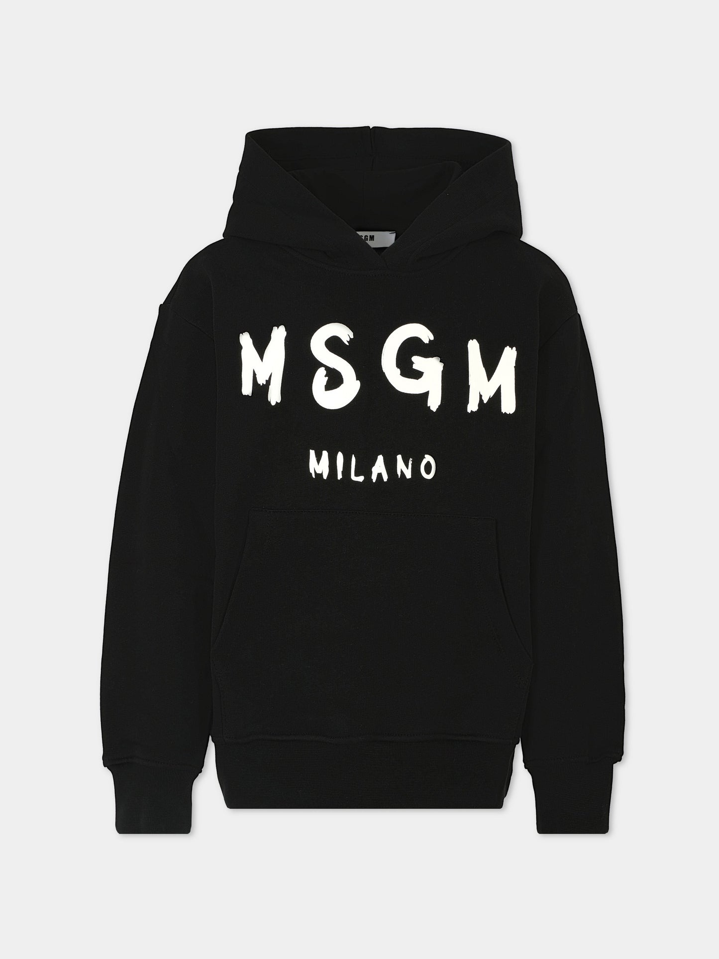 Felpa nera per bambini con logo,Msgm Kids,F5MSJUHS019 110
