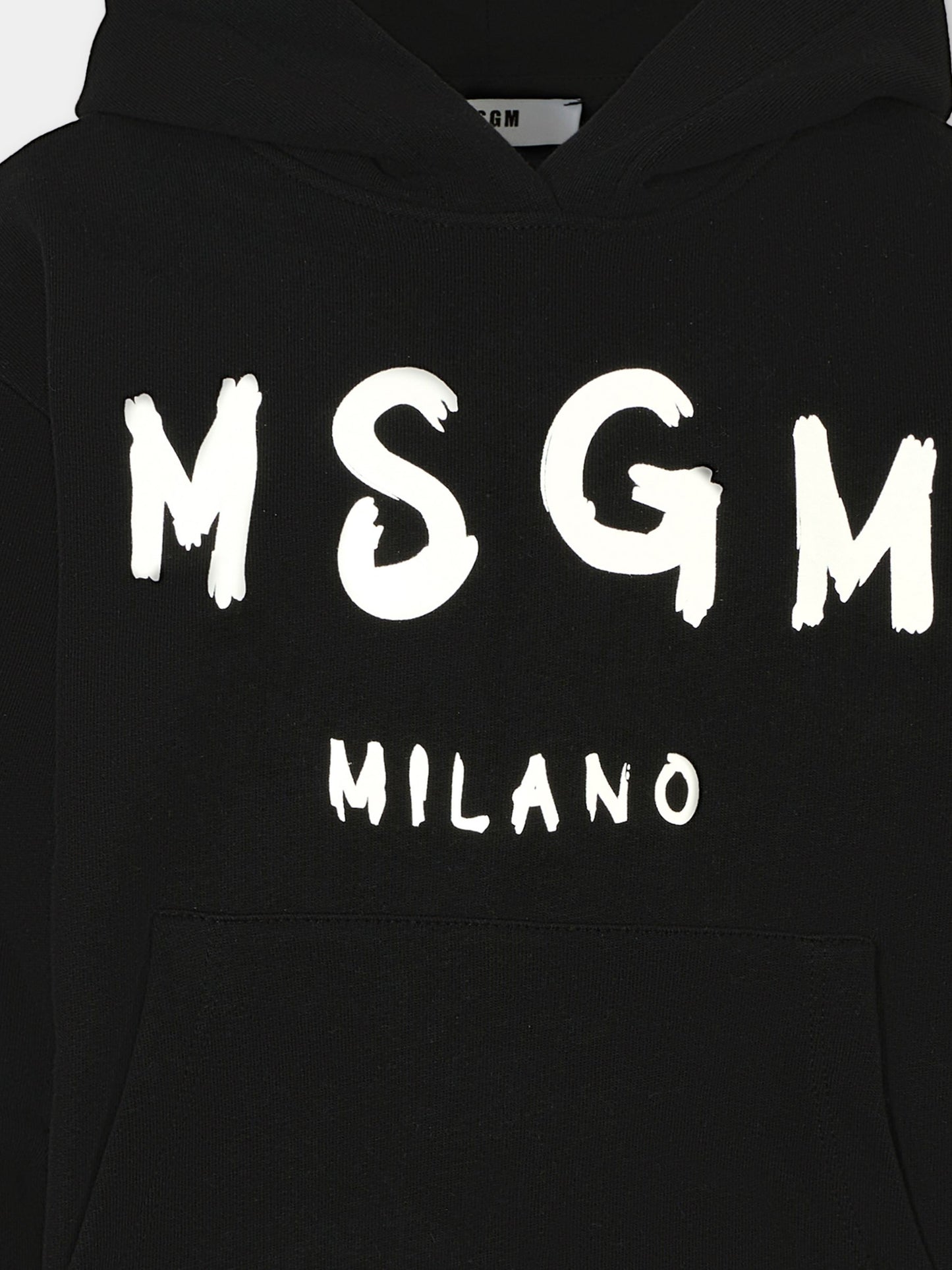 Felpa nera per bambini con logo,Msgm Kids,F5MSJUHS019 110