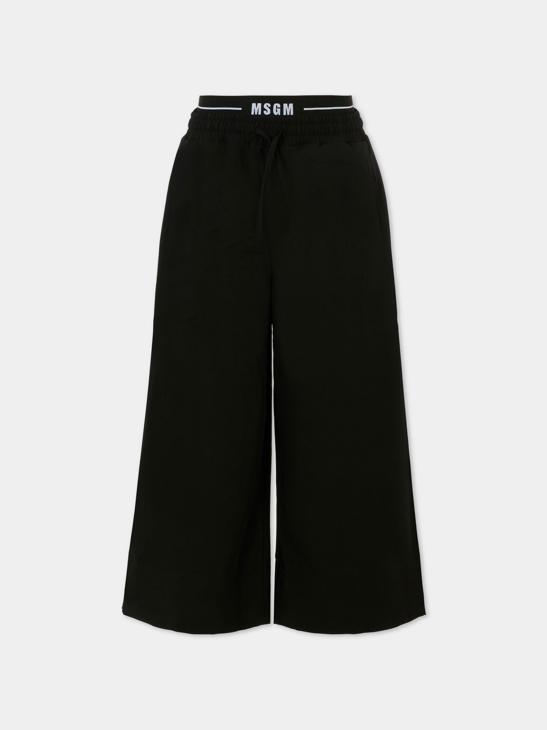 Pantaloni neri per bambini con logo,Msgm Kids,F5MSJUPA275 110