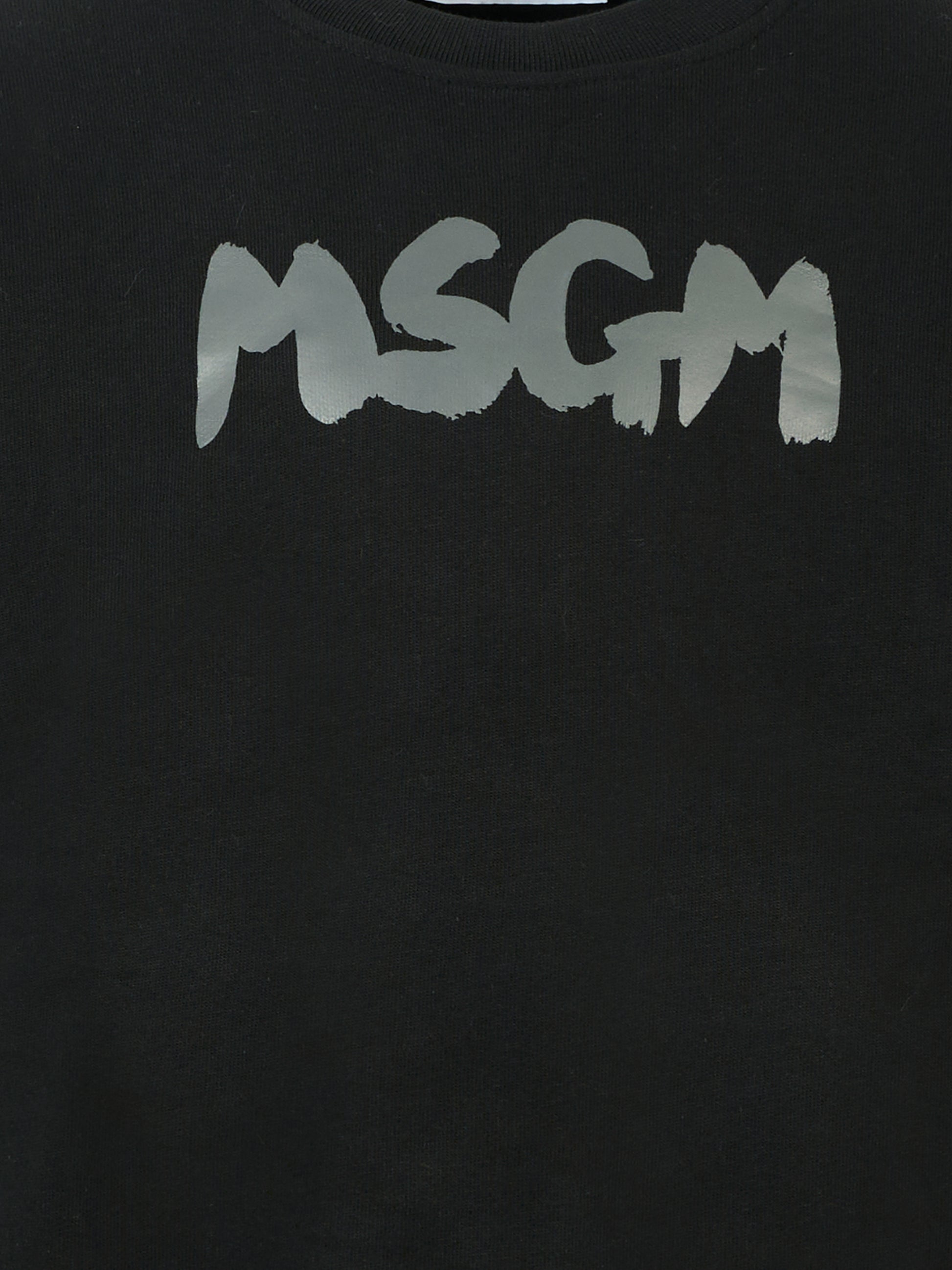 Felpa nera per bambini con logo grigio,Msgm Kids,F5MSJUSW016 110