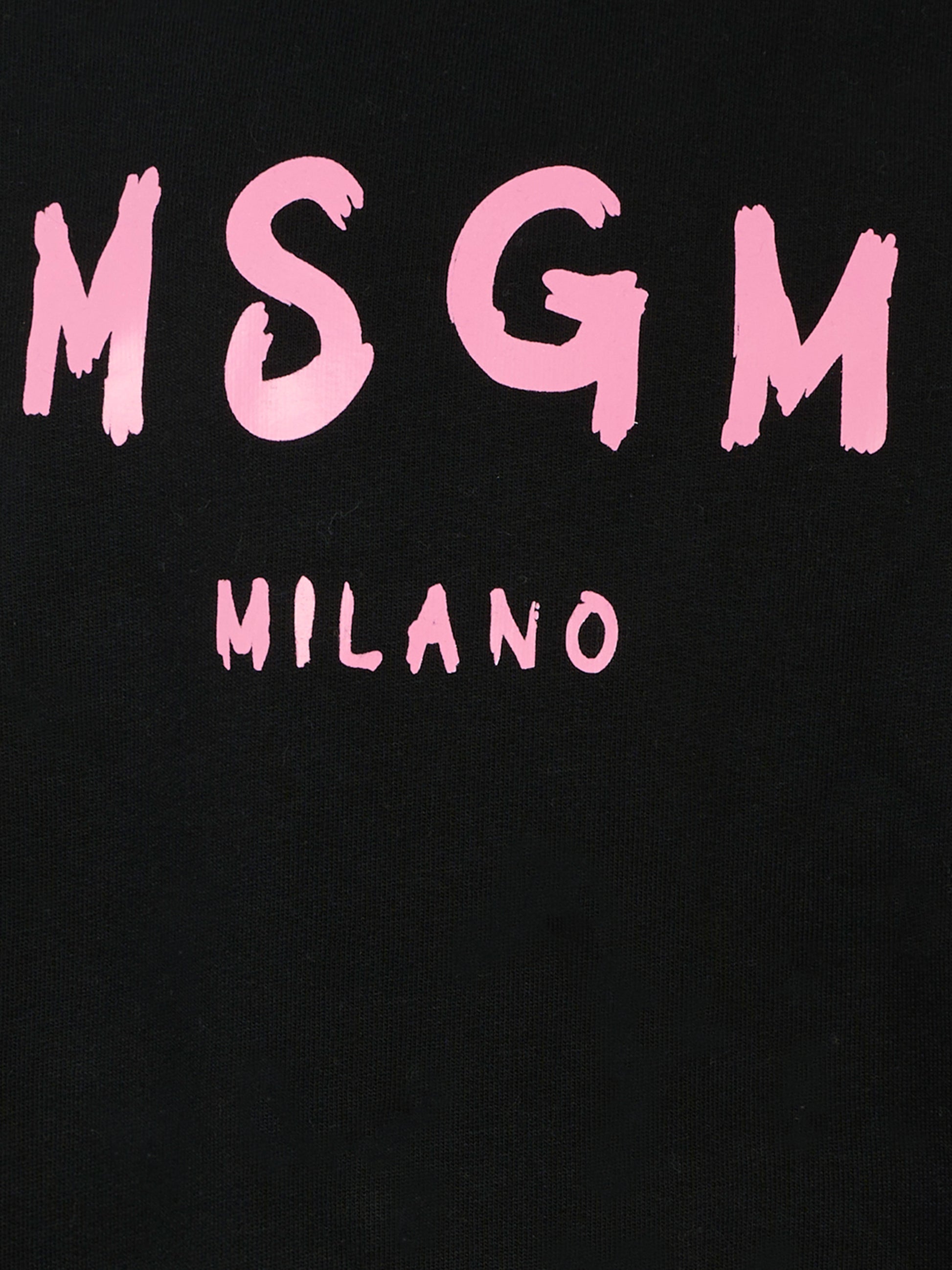 Felpa nera per bambina con logo,Msgm Kids,F5MSJUSW018 110/83