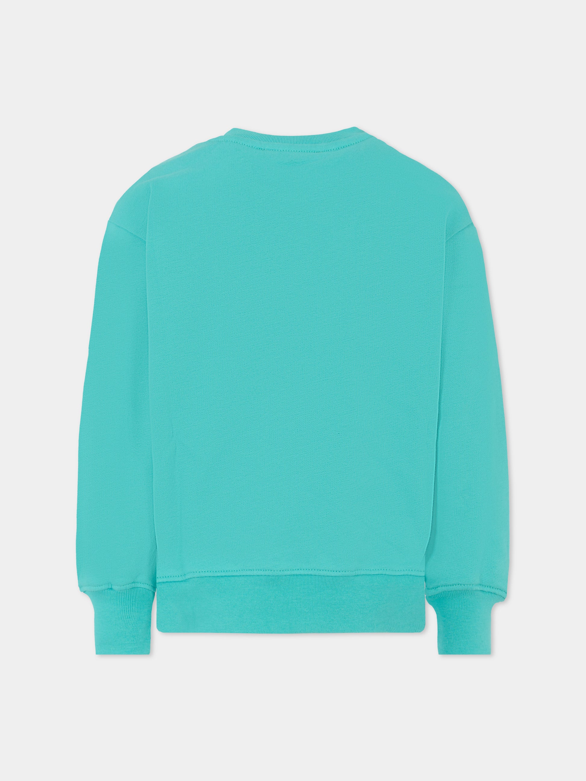 Felpa azzurra per bambini con logo,Msgm Kids,F5MSJUSW018 MS037