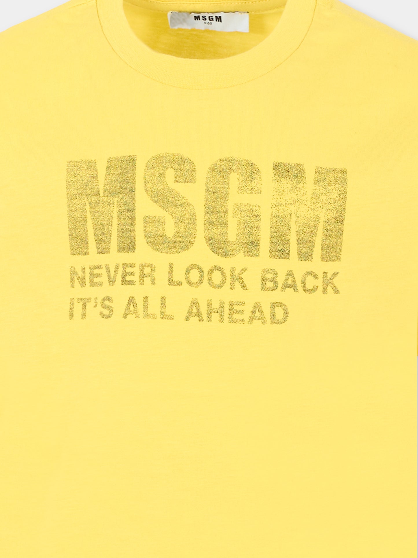T-shirt gialla per bambini con logo,Msgm Kids,F5MSJUTH087 020