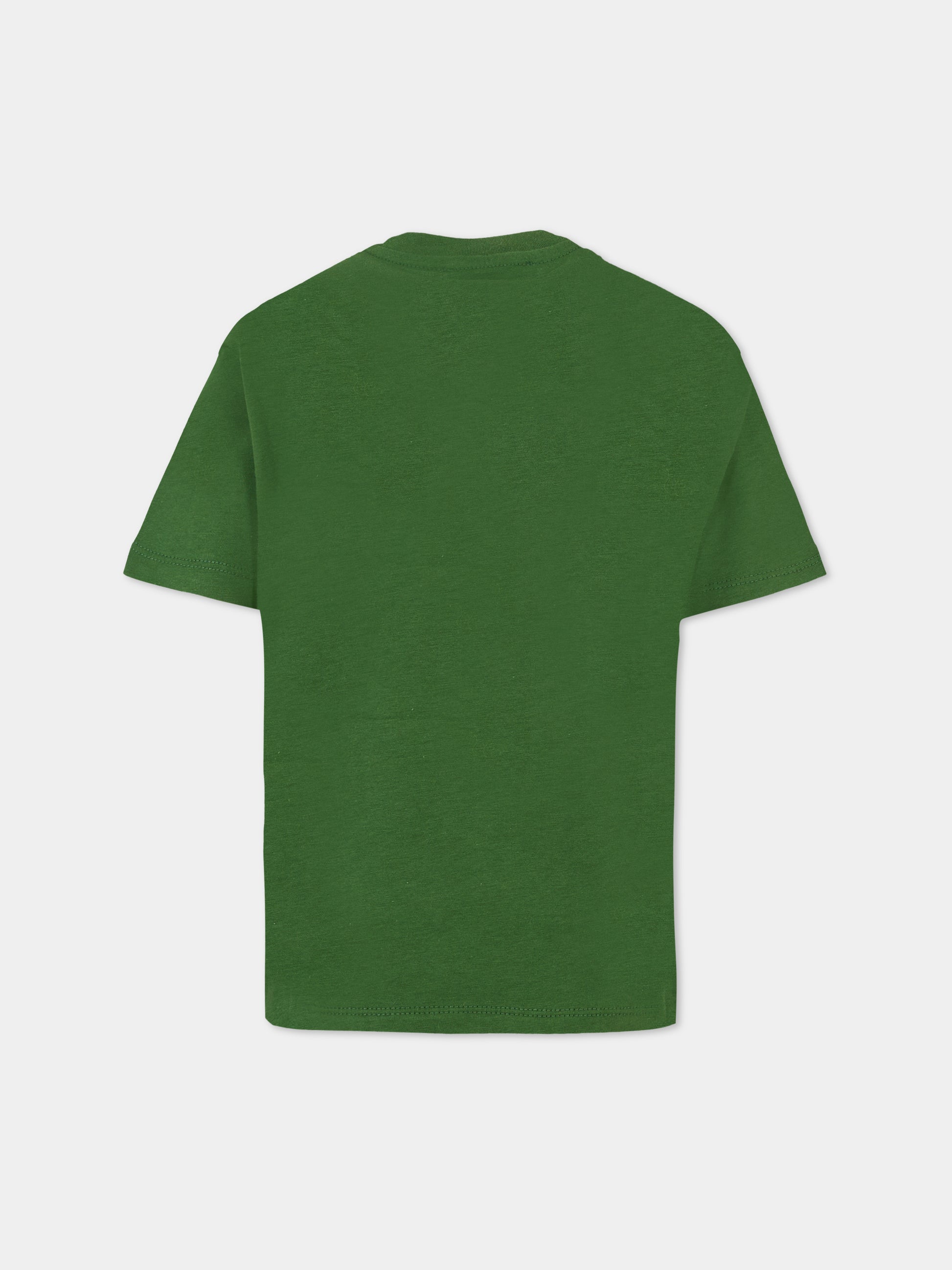 T-shirt verde alla per bambini con logo,Msgm Kids,F5MSJUTH087 MS039
